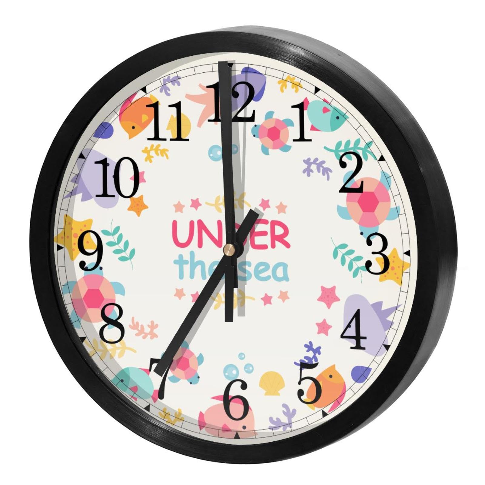 Horloge murale ronde à quartz haut de gamme design créatures de la mer