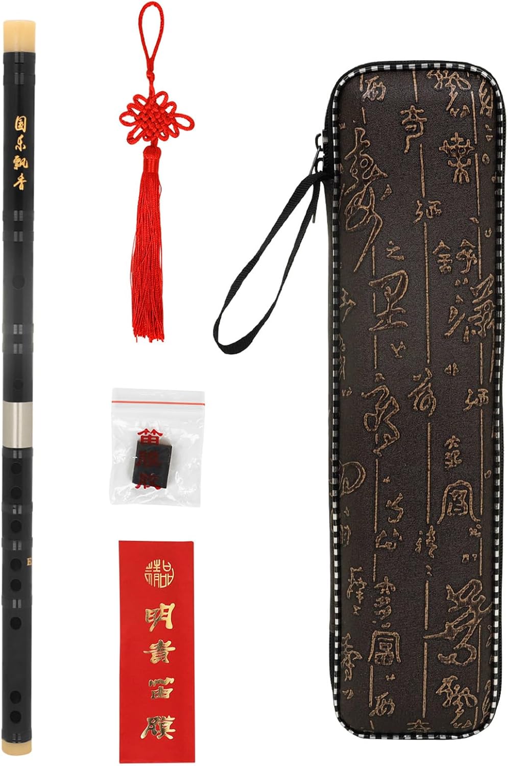 レッドウッドフルート ポータブル中国フルート 木製フルートパイプ 初心者、音楽愛好家のための伝統楽器