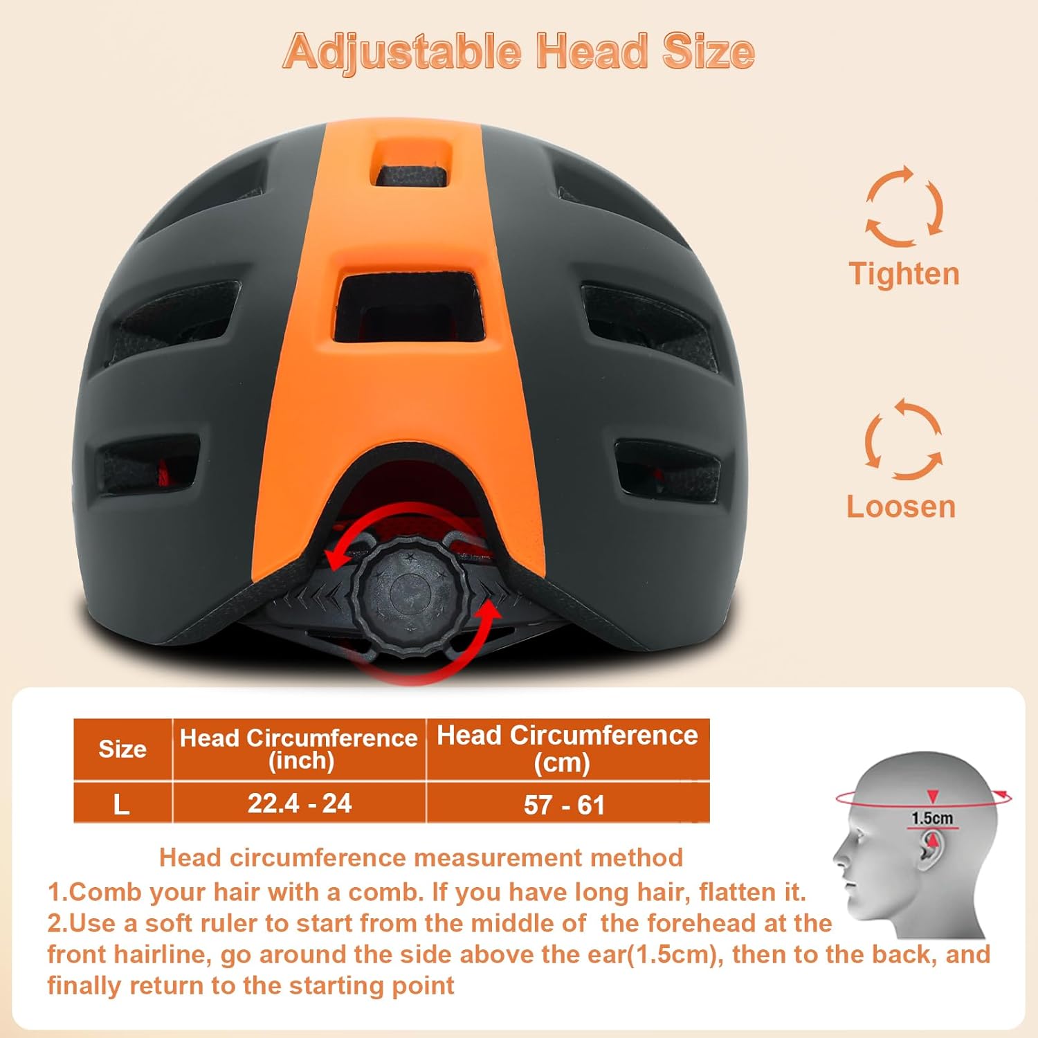 Adult Bike Helmet for Men - Women Bicycle Helmets Comfort Lightweight Adjustable Certified for Mountain Biking and City Riding, Urban Commuter Cycling