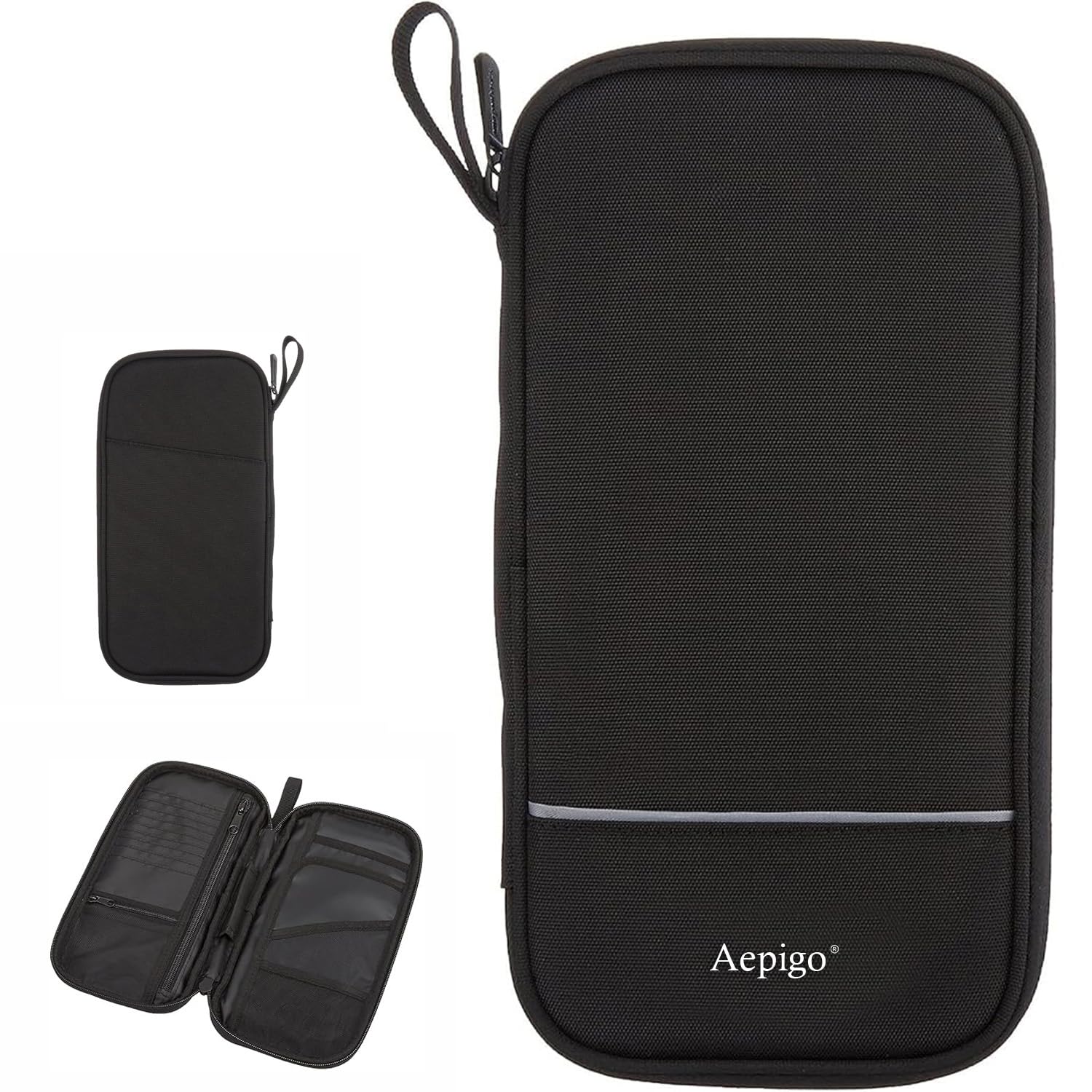 Travel Polyester Passport and Card Holder and Wallet Organiser Case for Daily Use and International Trip for Men's and Women's (Black)-image-46