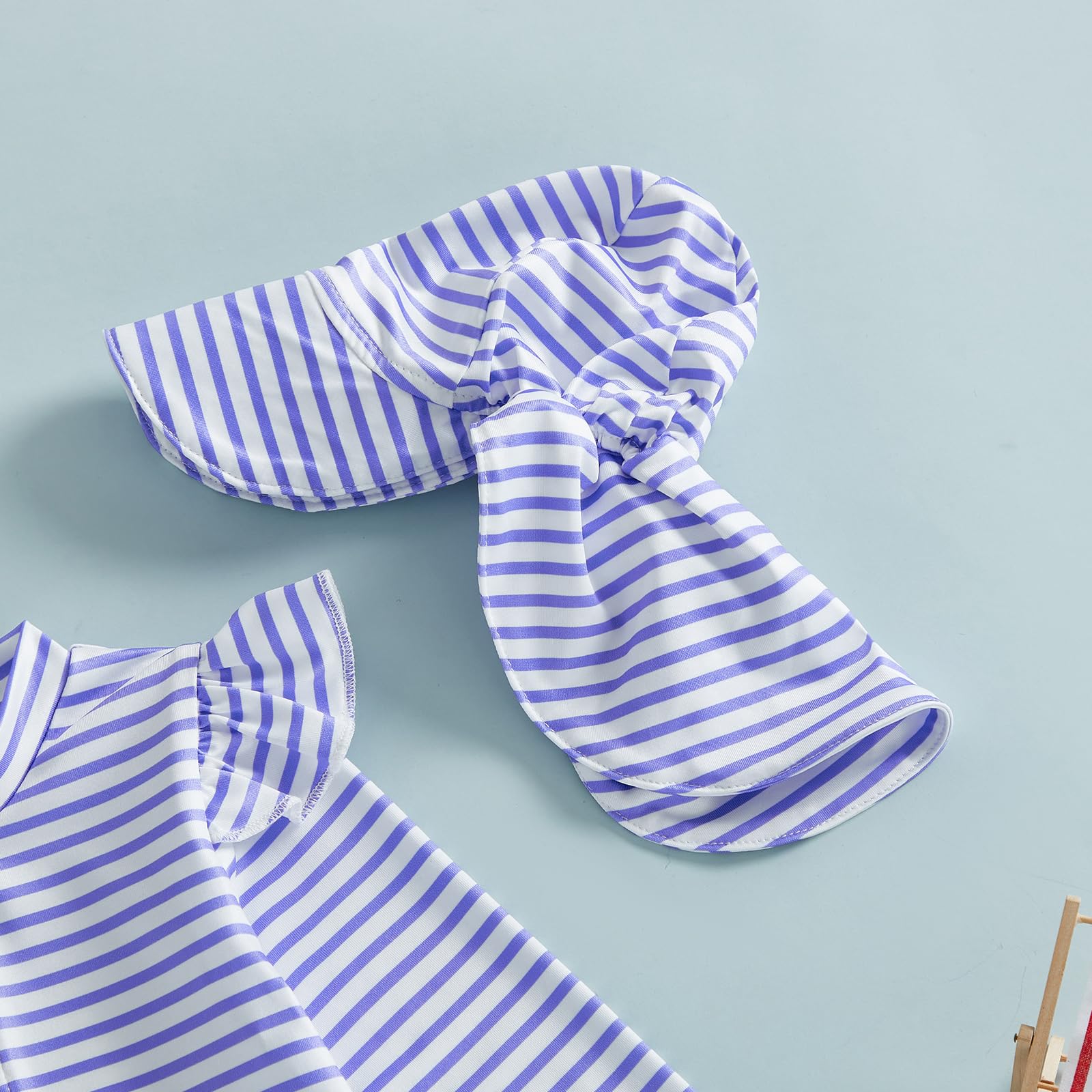 Costume da bagno per neonata, costume da bagno con cappello, 2 pezzi a maniche lunghe con cerniera