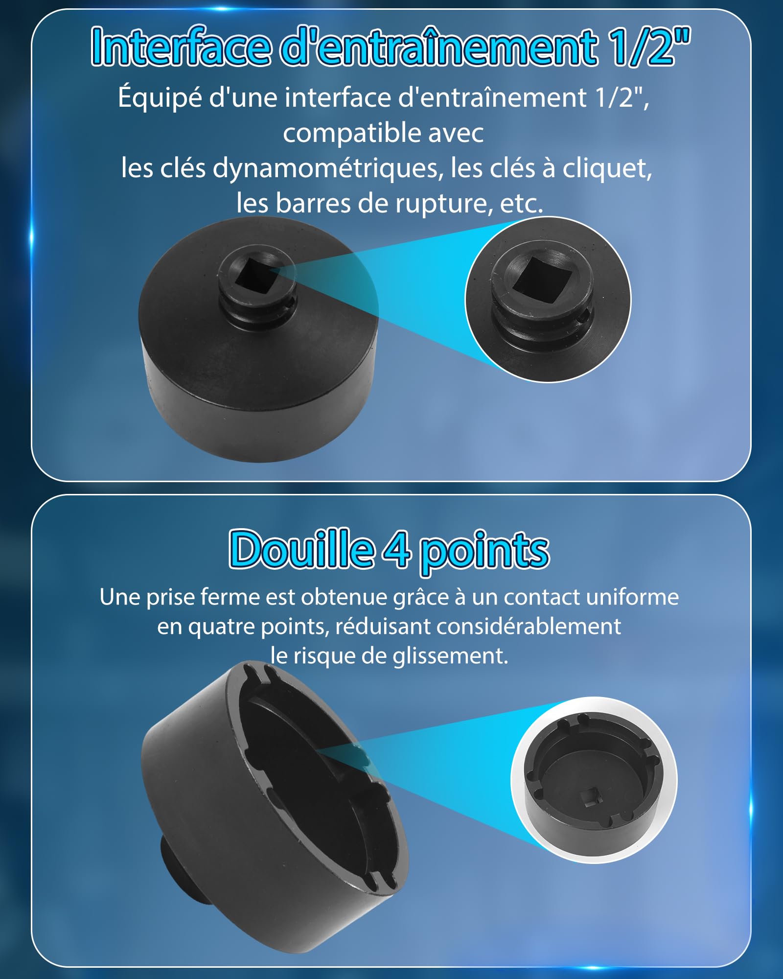 Lot de 13 inserts d'écrous à couronne profilés lourds avec entraînement 1/2" KM0-KM12 Douille pour écrous Crantés pour KM, KML, HM, HML, HMLL avec Denture Intérieure pour Retrait et l'Installation