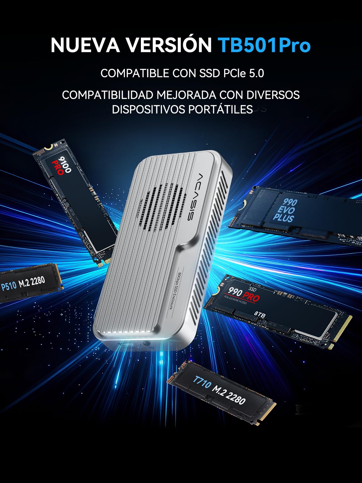 Amazon.com: ACASIS 80Gbps M.2 NVMe SSD Enclosure, with Cooling Fan