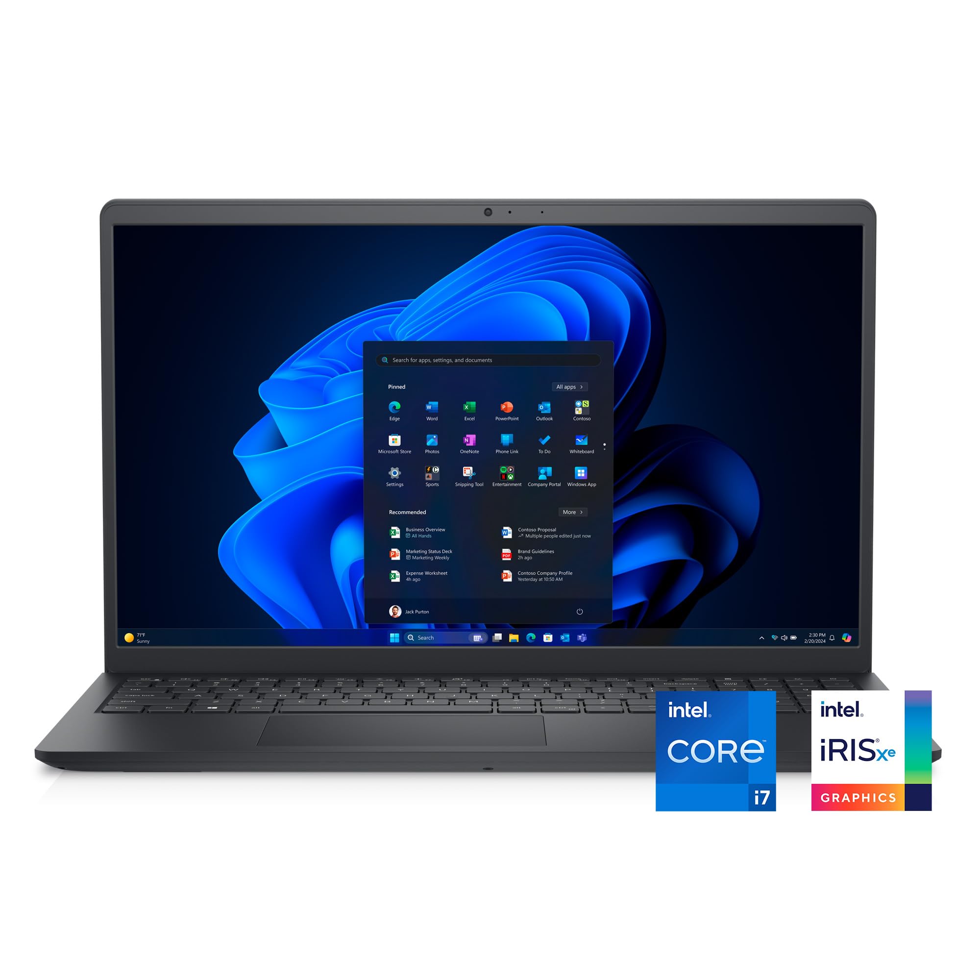 Inspiron 15 Business Laptop 3520-15.6-inch FHD 120Hz, Intel Core i7-1255U, 16GB RAM, 512GB SSD, Intel Iris Xe Graphics, Windows 11 Pro Laptop, McAfee Business Protection 1-Year - Black