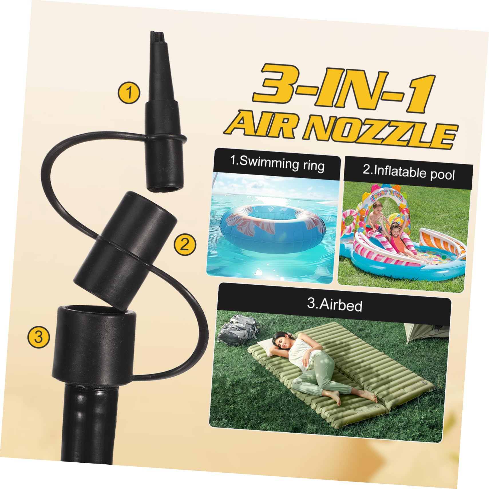 Ciieeo 2 Stück Fußpumpe Balgpumpe mit Adaptern für Luftmatratze Camping Yoga Ball Matratze Schnell Aufblasen und Entleeren ohne Strom Tragbar und Robust