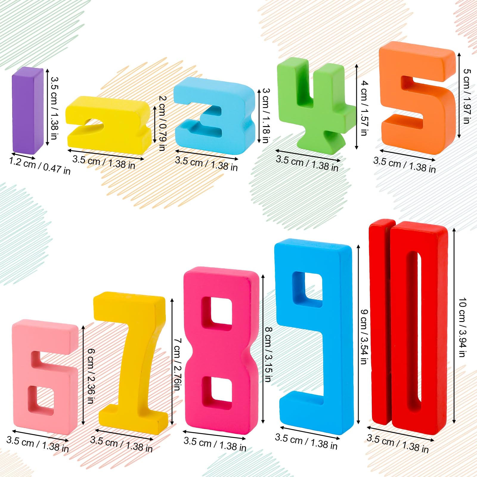 Wooden Stacking Building Blocks, 1-10 Number Wood Blocks Sensory Digit Blocks Puzzle Game Balancing Competition Montessori Toys for 3+ Years Old Kids Boys Girls Learning Toys Gifts - Image 2