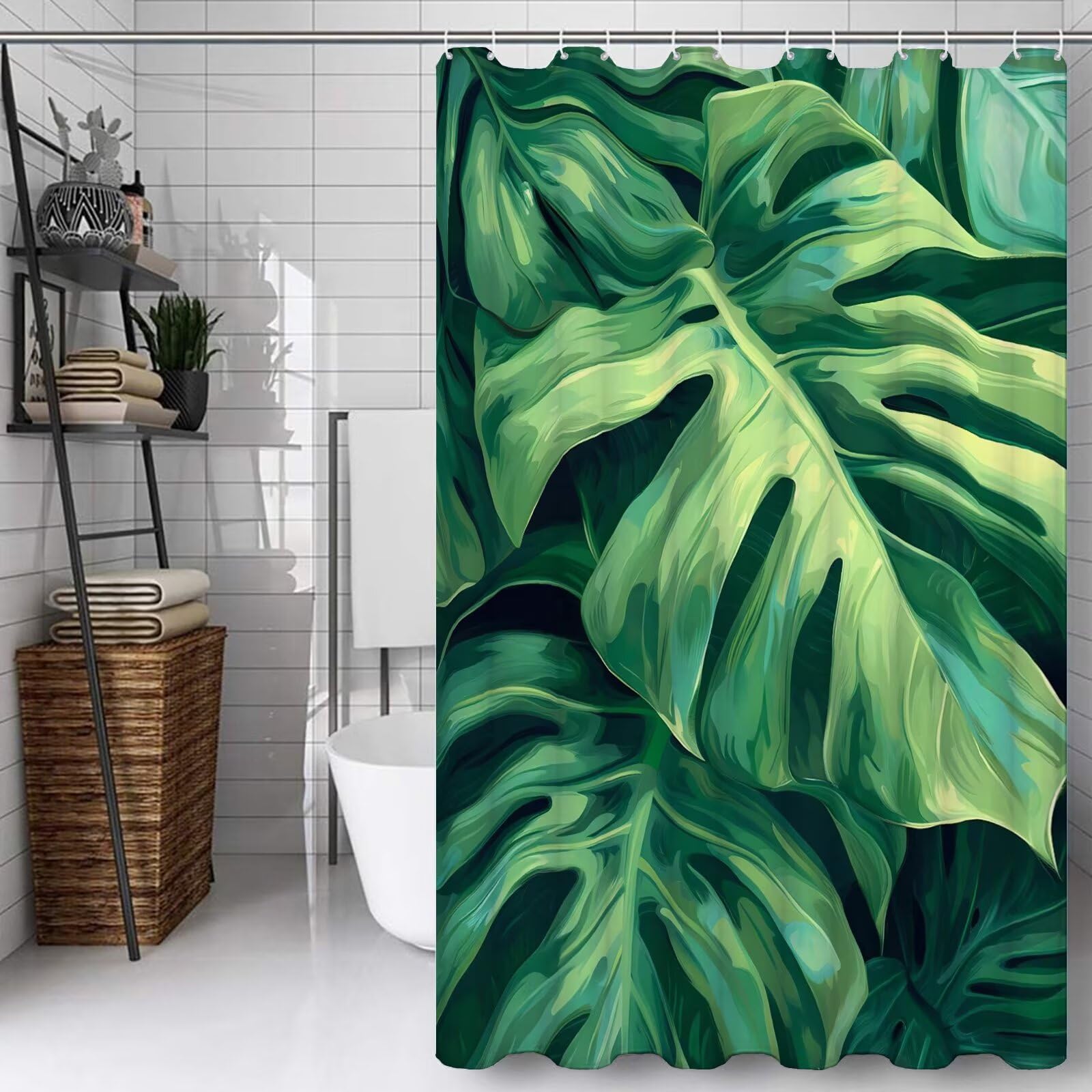 Rideau de douche vert 150x210 rideau douche feuille polyester imperméable