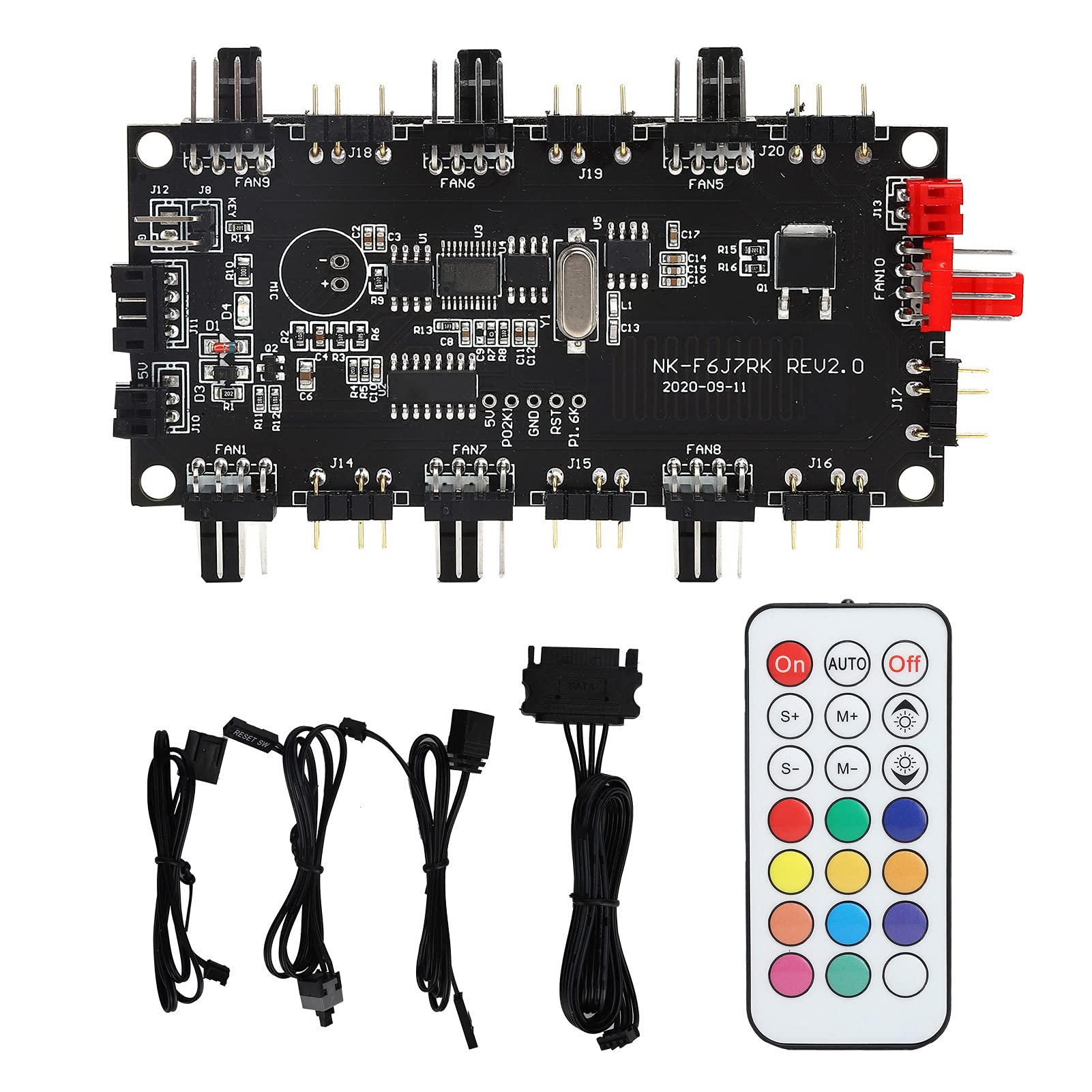 Kontroler Oświetlenia LED PCB Zasilacz Wentylatora Hub 4/3-pinowy Rozdzielacz ARGB Bezprzewodowy Pilot o Profesjonalnym Designie i Rozsądnej Konstrukcji