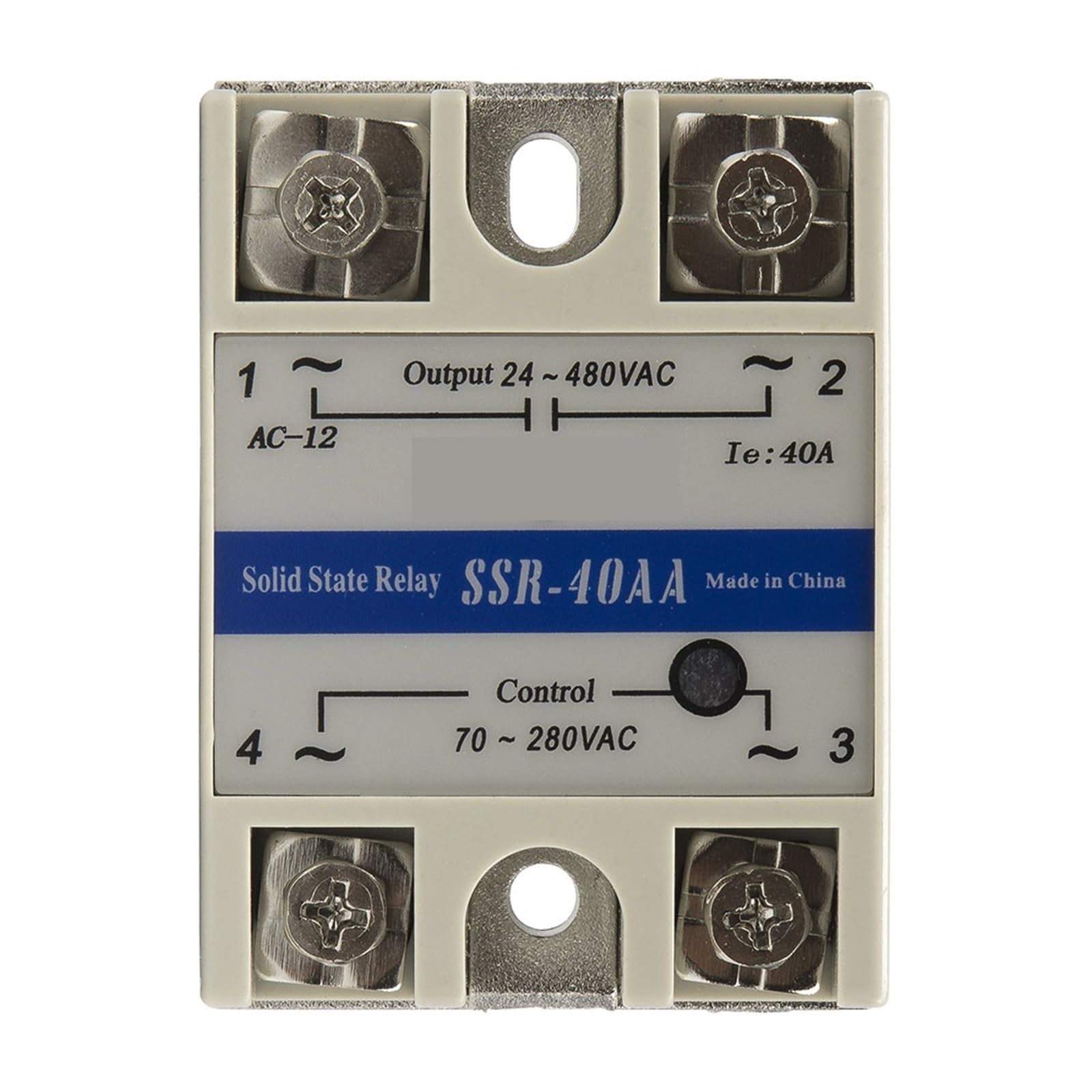 AARTERZZA 1 Piece SSR SSR-40AA AC to AC 40A Single Phase Solid State Relay