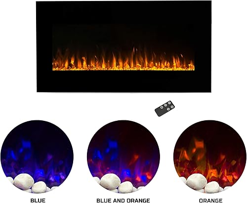 Miniatura 2 de Northwest - Fogata eléctrica con luz LED para pared flama de hielo y fuego