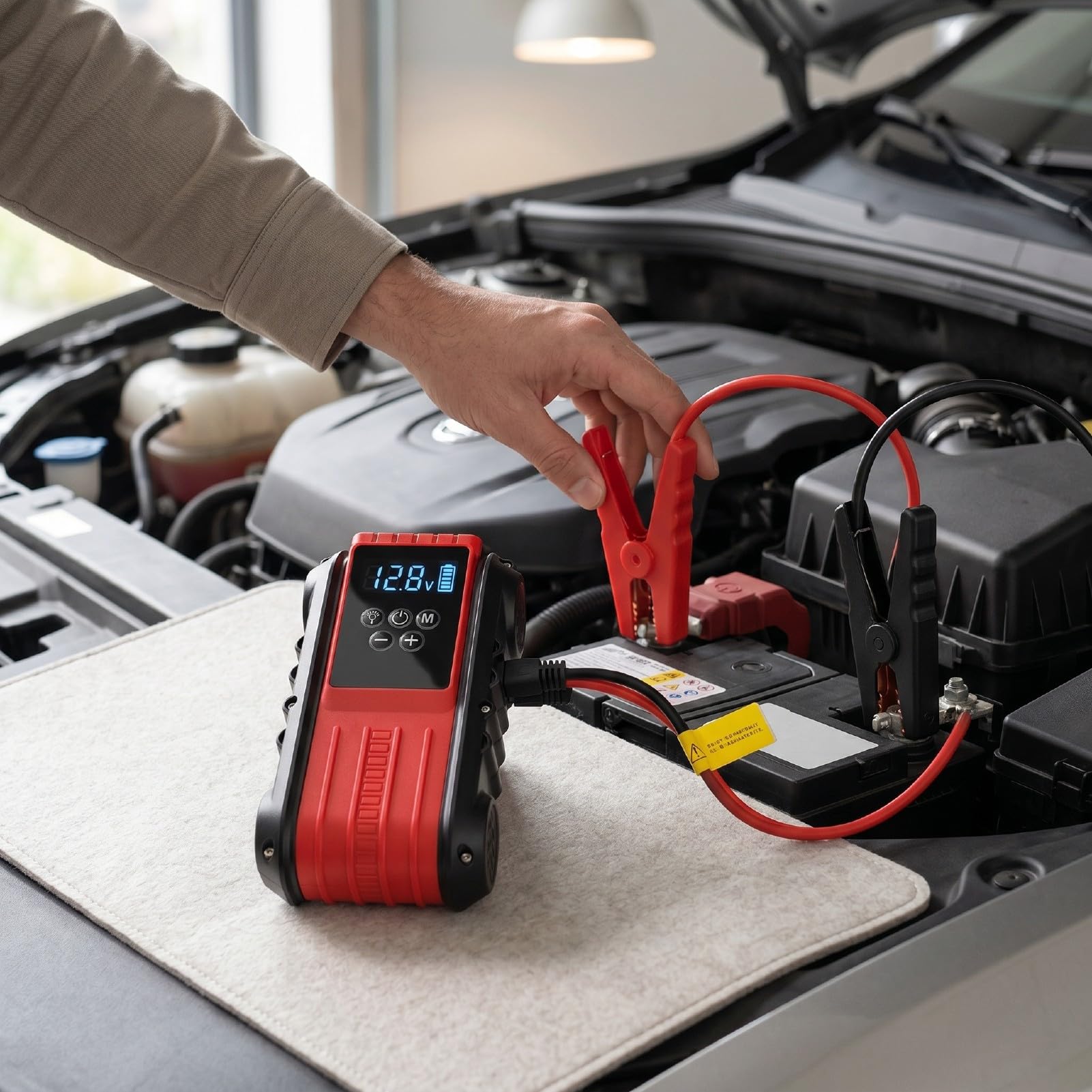 Jiawu Démarreur de Secours 800 A avec compresseur d'air pour 12 V