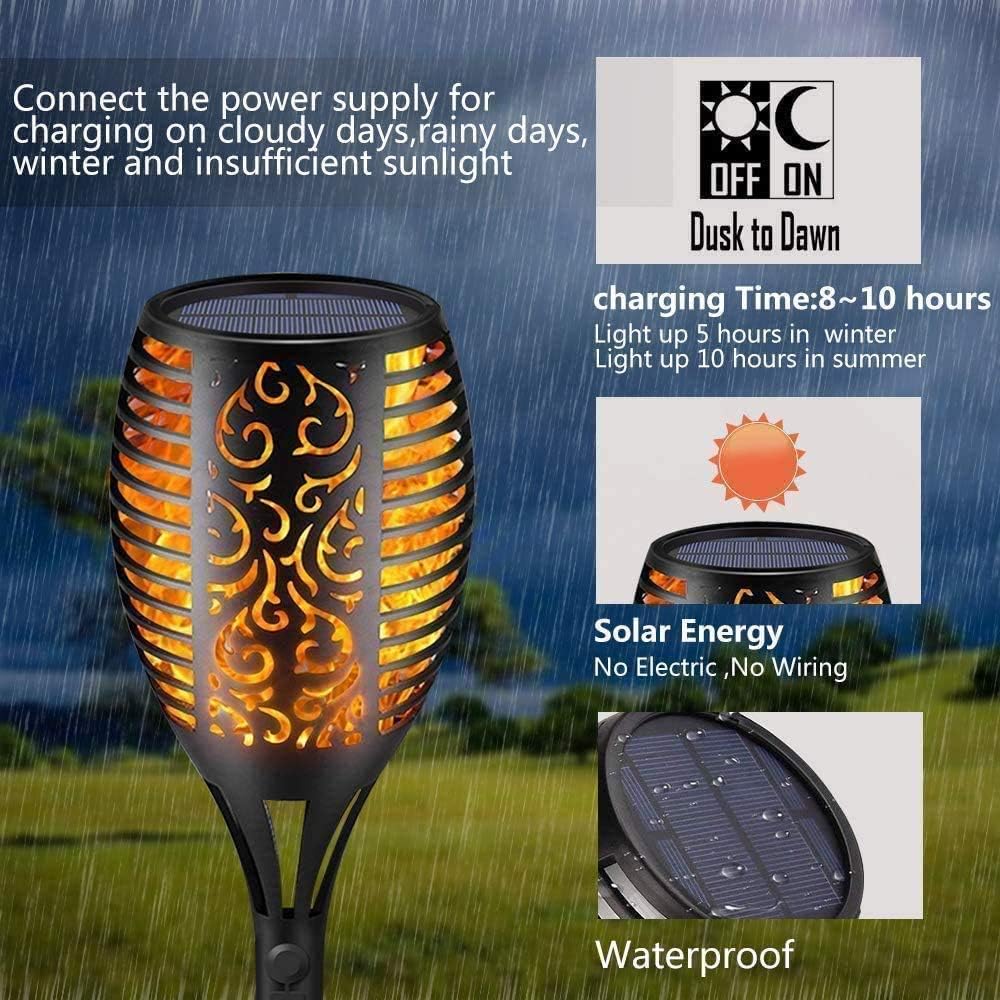 Best Quality 🔥 Solar Lights Upgraded, Waterproof Flickering Flames Torches Lights Outdoor Solar Spotlights Landscape Decoration Lighting Dusk to Dawn Auto On/Off Security Torch Light for Patio Driveway (4 Pack) Best Promo Solar Lights Upgraded, Waterproof Flickering Flames Torches Lights Outdoor Solar Spotlights Landscape Decoration Lighting Dusk to Dawn Auto On/Off Security Torch Light for Patio Driveway (4 Pack)