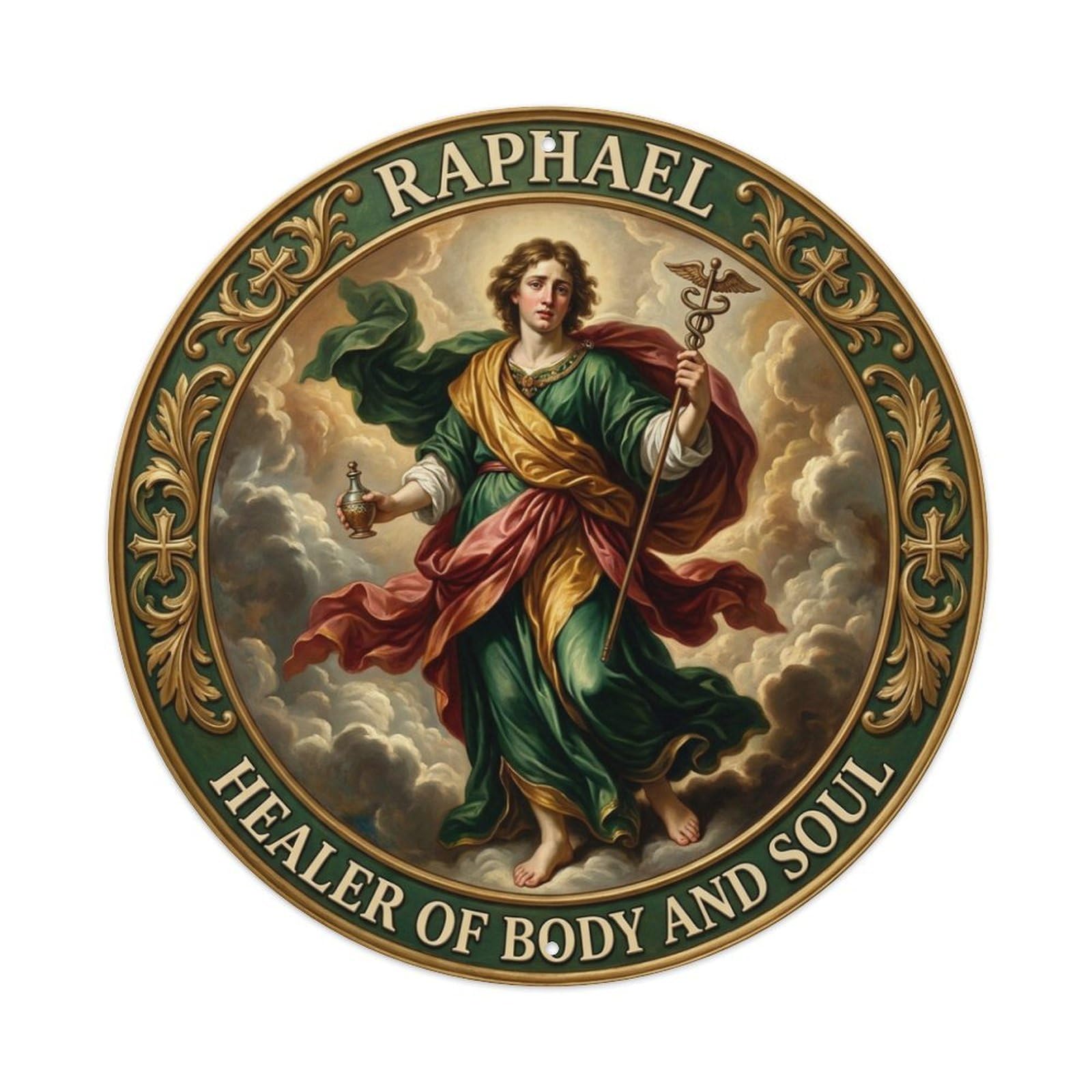 Healer of Body And Soul Healing Archangel Raphael Metal Tin Sign