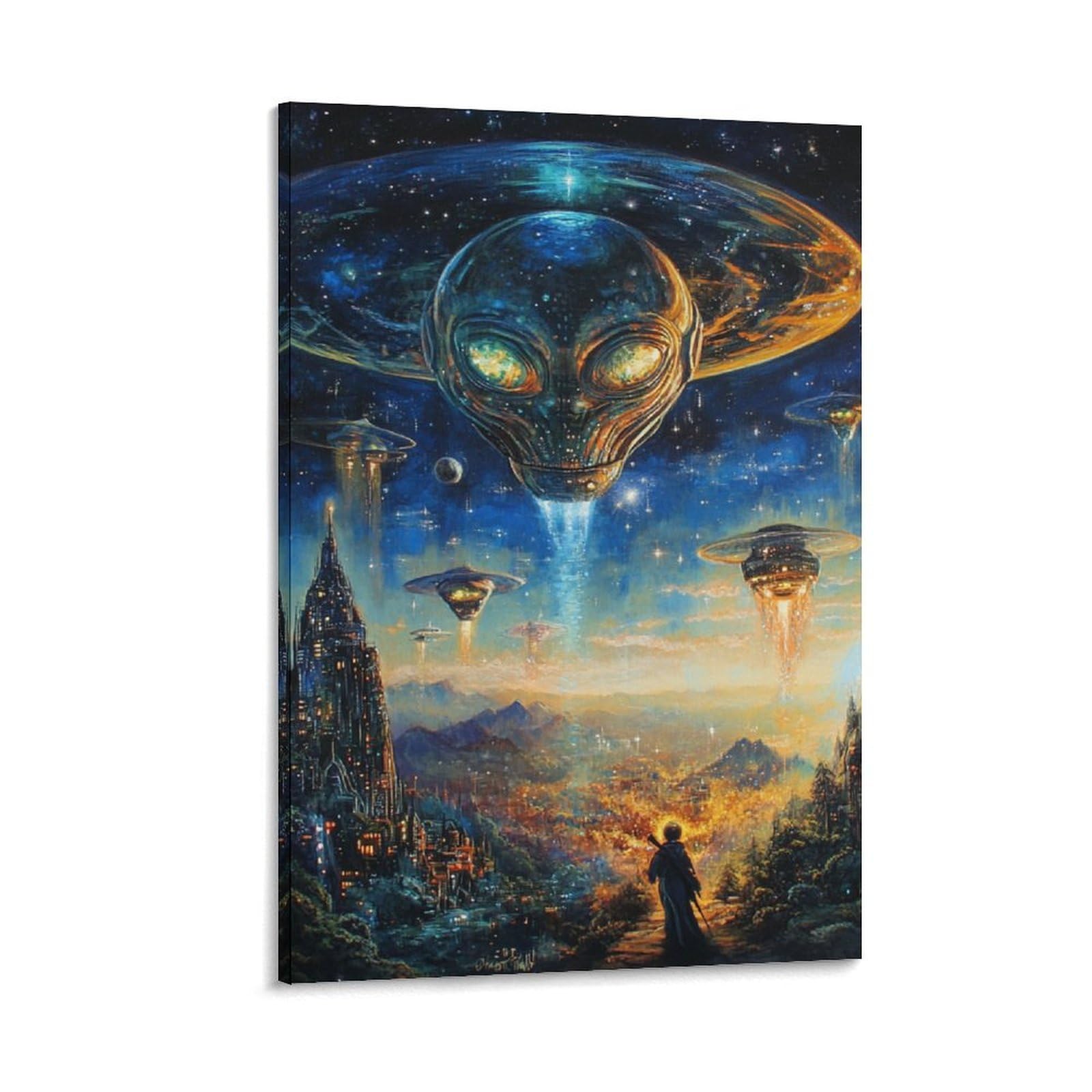 Tableau extraterrestre de décoration murale sur toile 50x75cm pour salon