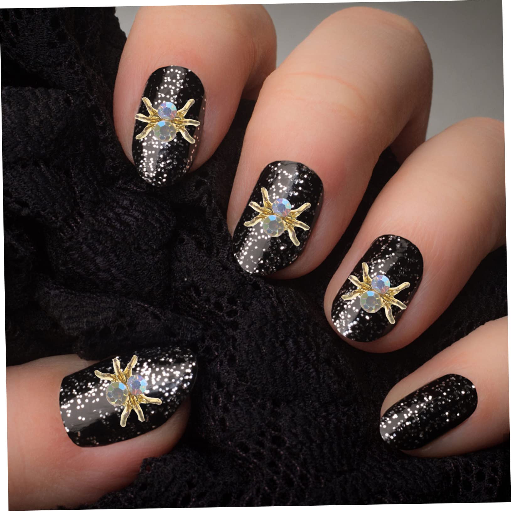 Healvian 200pièces Charms De Décoration De Nail Art Accessoires Pour Manucure Spider Pour Halloween Et Autres Événements