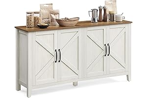 VASAGLE Rustic Buffet Cabinet with Storage for Living Room