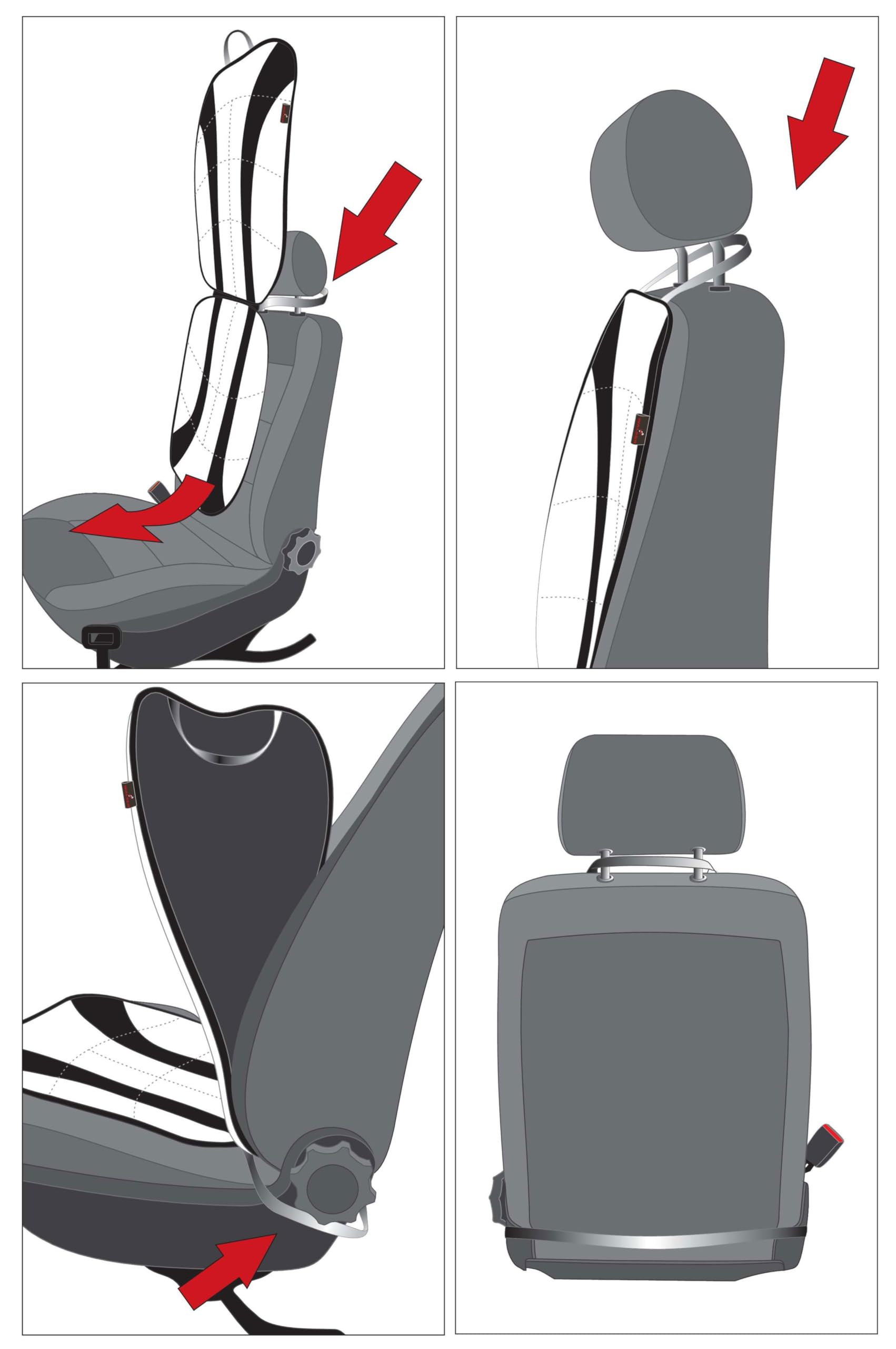 WALSER Funda de asiento de coche Elegance Plus, Funda de asiento de coche universal, Protector de asiento de coche, Funda de asiento negro/azul
