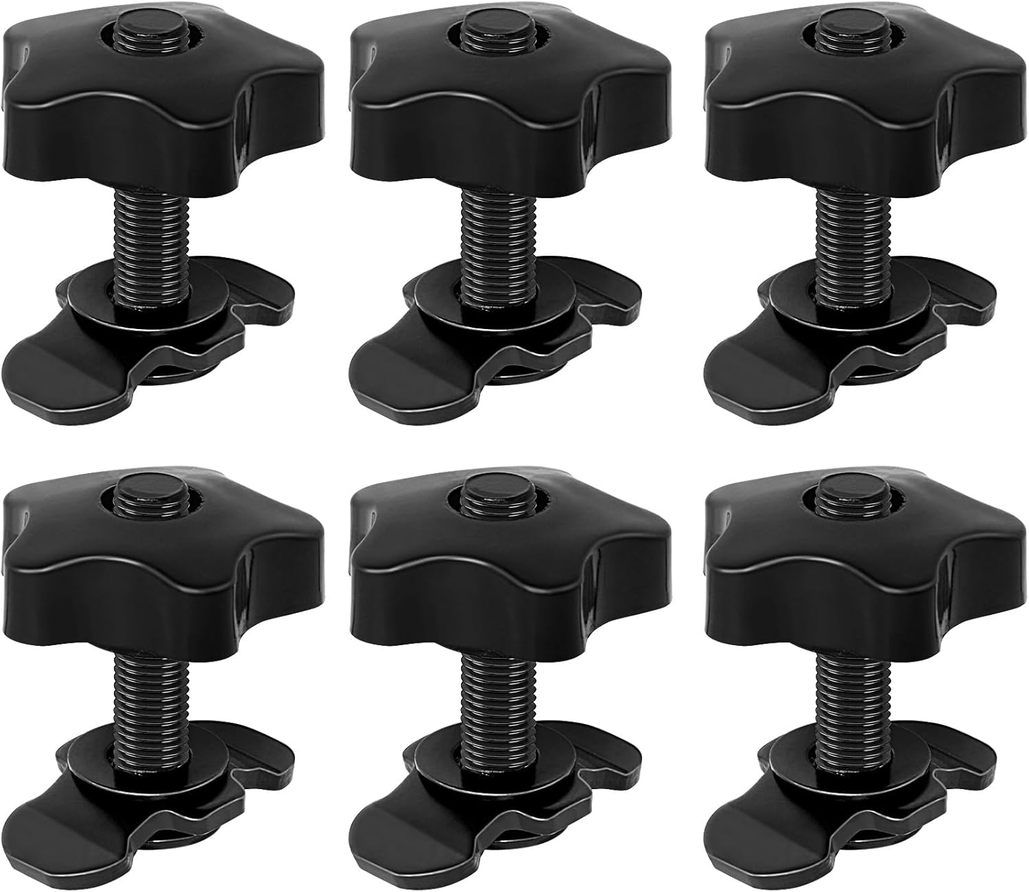 L Track Threaded Stud Fittings L-Track Threaded Double Stud Lug Fitting with Knob, Used with L Track Rails, 1.8" Bolt Height, Pack of 6
