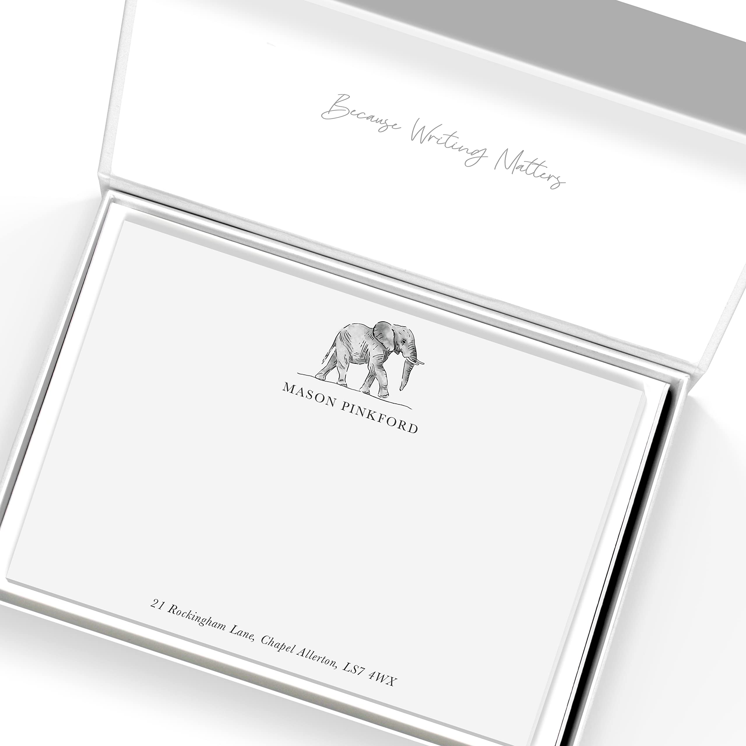 Me Loovely Watercolour Elephant Personalised Notecards And Envelopes Animal Correspondence Blank Card Set For All Occasions | Christmas Gifts (A5 Size, Pack of 20)