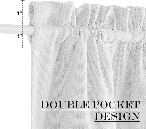 Miniatura 2 de NICETOWN Cortinas de puerta de lino sintético de 72 pulgadas de largo, persianas de puerta francesa para puerta de vidrio con aislamiento térmico