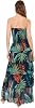 Vestido largo sin tirantes con capas estampado tropical 2