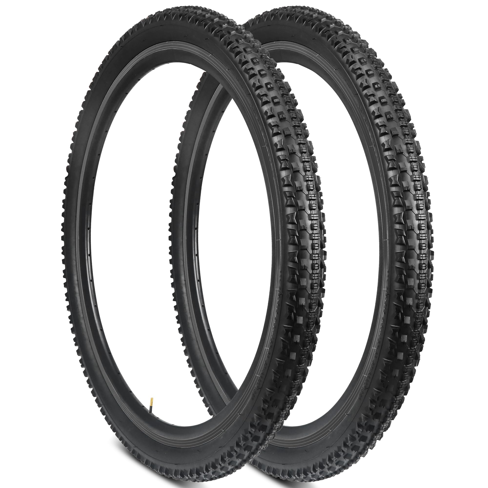 WEEROCK 2 Pack 26/27.5/29 Bike Tire,26X2.1/27.5X2.1/ 29X2.1 Mountain Bike Tire, MTB Tyre, with/Without Inner Tubes, Lightweight Folding Bead Replacement Tyre for 26/27.5/29 Inch Mountain Bicycles