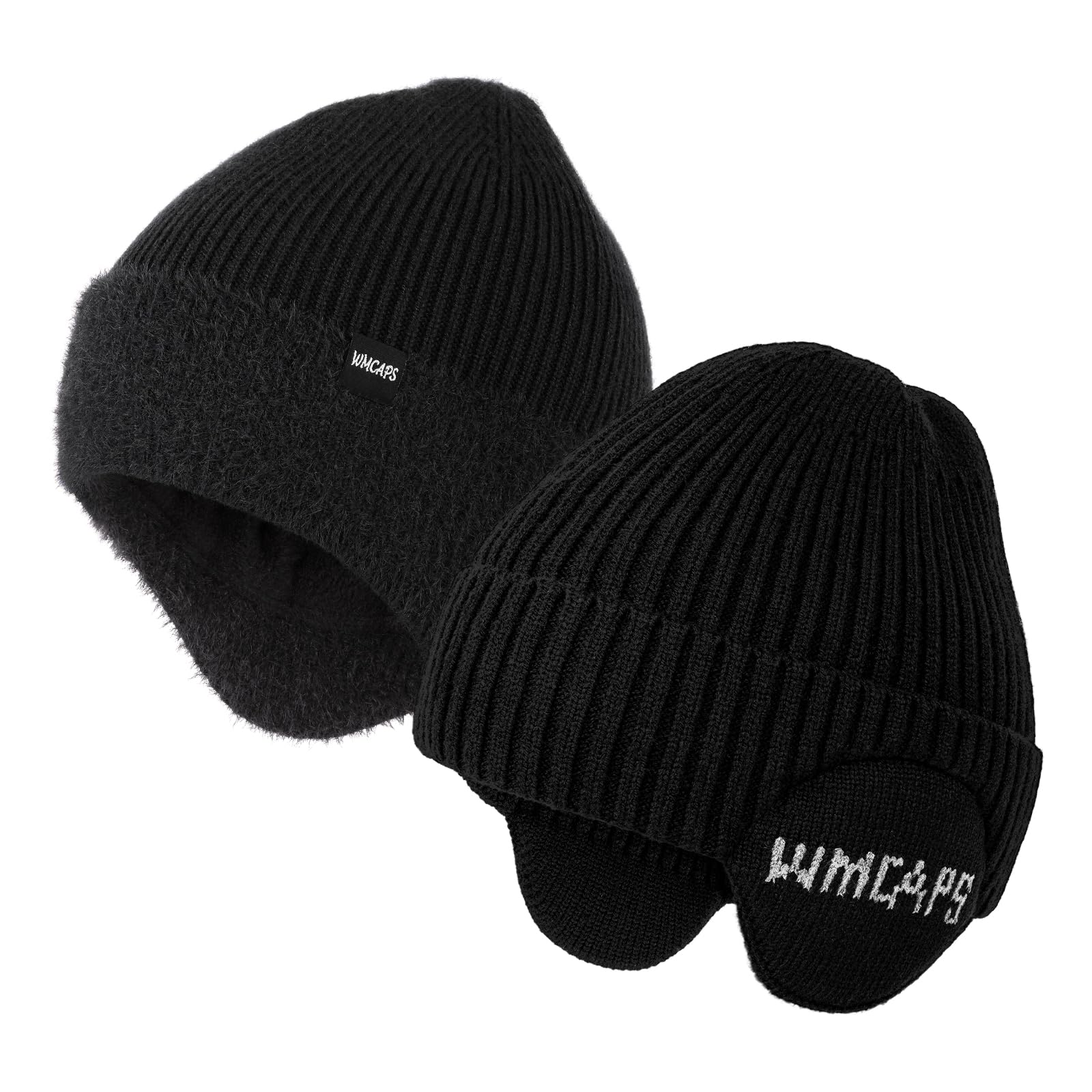 Winter Mütze & Halswärmer Set - Fleece Gefütterte Strickmütze Für Männer & Frauen