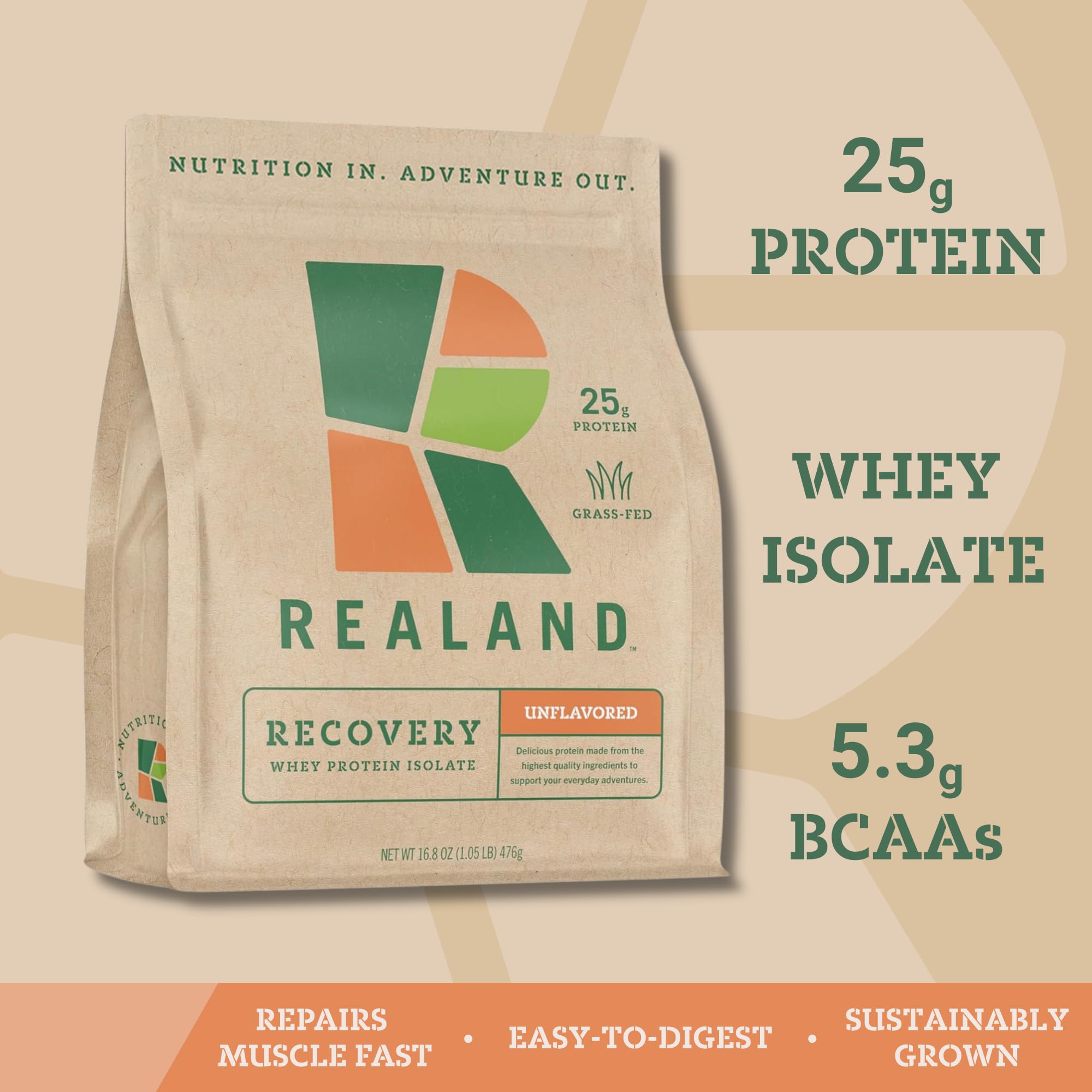 Whey Protein Isolate - Grass-Fed Protein Powder for Recovery - 22g of Protein - 17 Servings (One Size, Unflavored) — Amazon image 2
