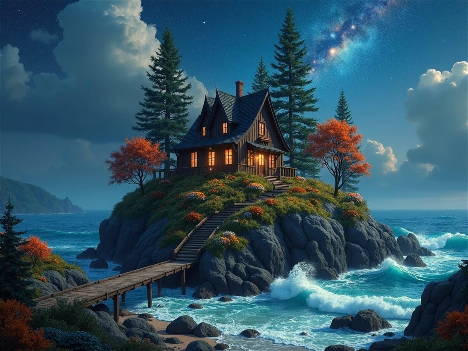 Puzzle 2000 pezzi per Adulti Isola Cabina Mare, 100x70cm Puzzle Impossibile e Difficili, Puzzles Decorativo per Soggiorno e Camera, Idea Regalo per Amanti dei Puzzle