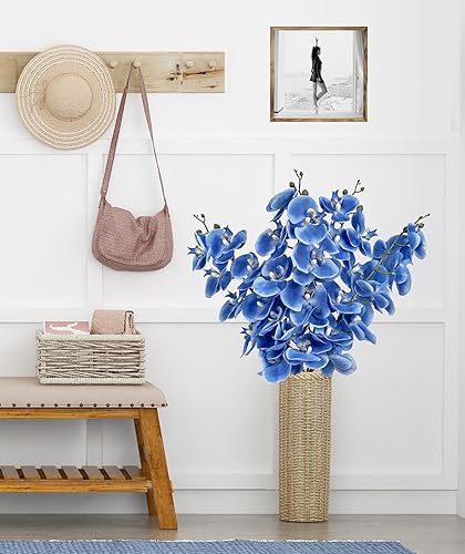 Miniatura 7 de IPOPU Orquídeas artificiales de 37 pulgadas, flores artificiales de látex de orquídea sintética, 4 piezas de flores artificiales de tallo largo para