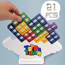 Thinkmaster Tetra Tower Tower Balance Game, 21 Piece Tetra Tower Game Set, Tetra Tower Balance Game