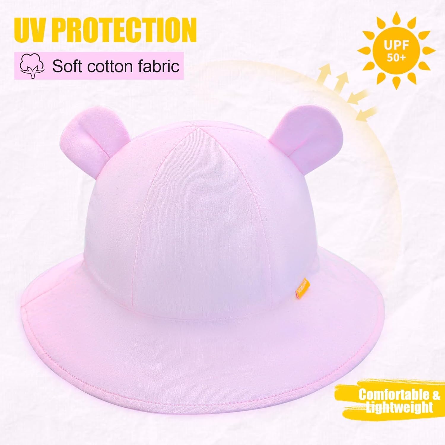Baby Sun Hat Girls UPF 50+ Beach Kids Hats Boys Wide Brim Cute Toddler Bucket Hat Floppy Infant Sun Hats - Image 2
