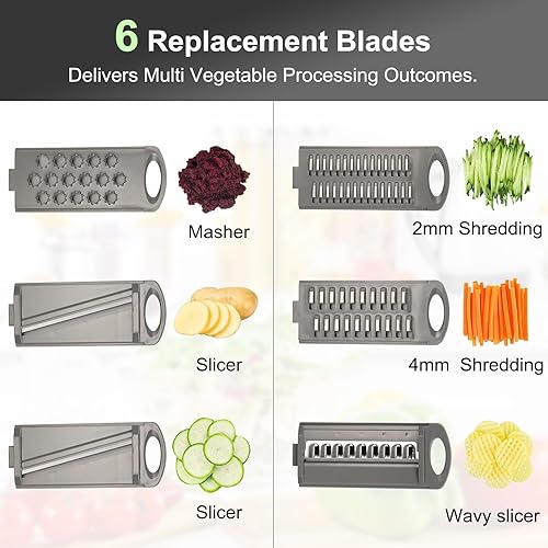Miniatura 2 de ZHANG XIAO QUAN - Cortador de mandolina seguro 6 en 1 para cocina, rallador de queso, espiralizador de verduras y rebanador de verduras para cocinar