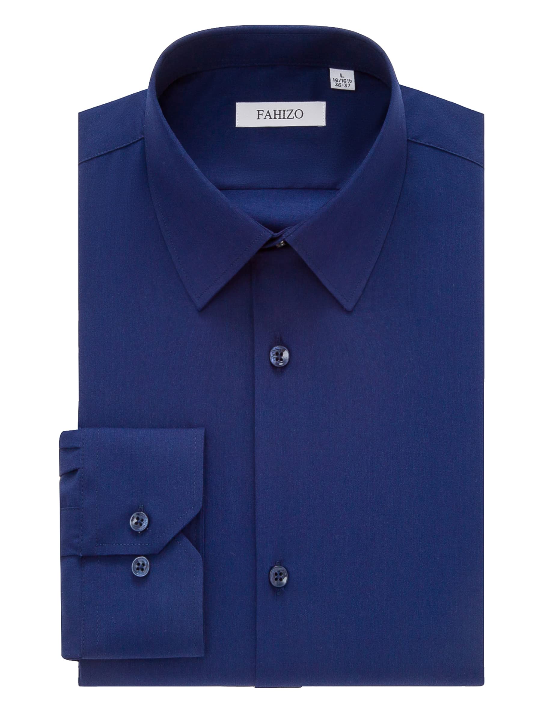 FAHIZO Men's Dress Shirt Navy