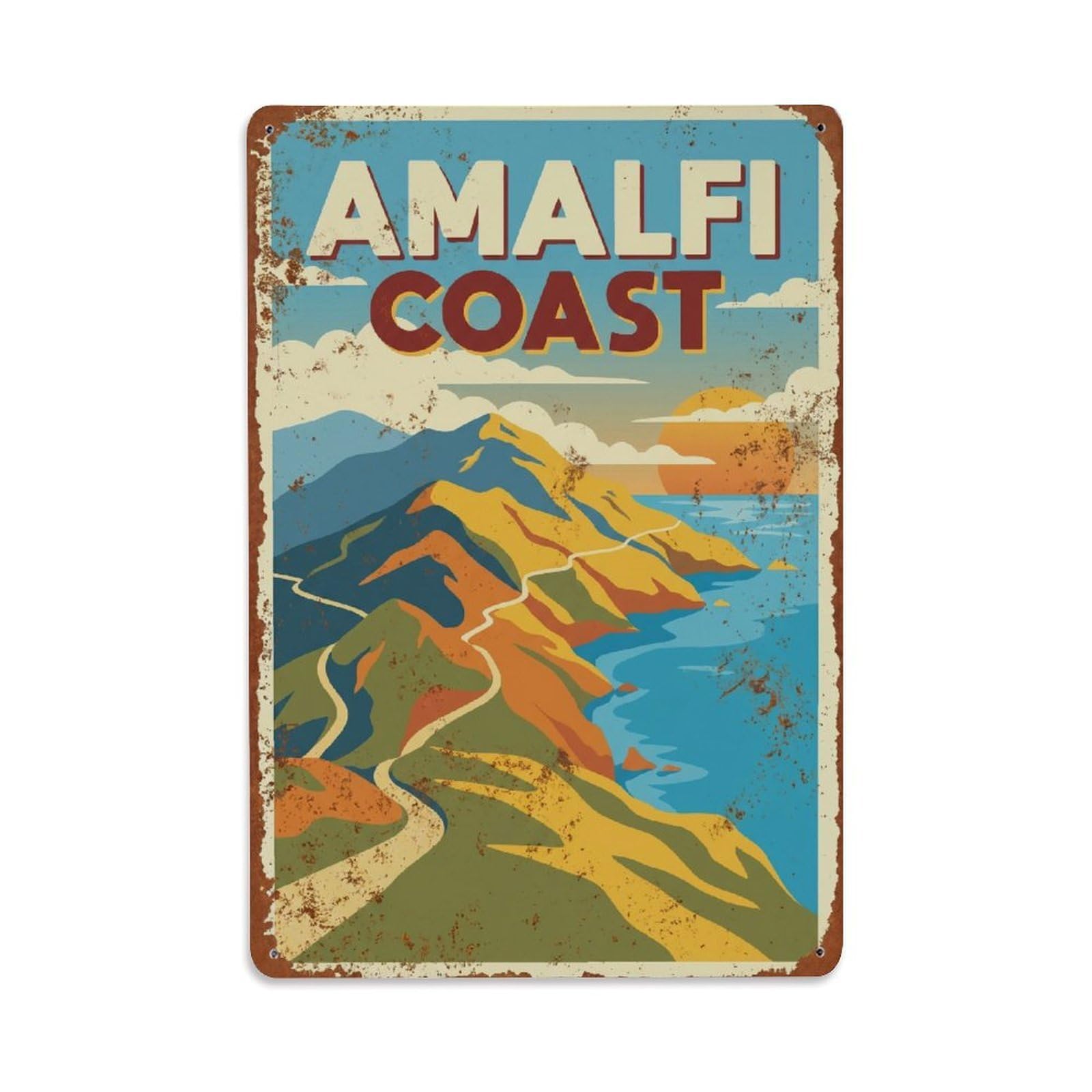 Vintage Travel Ridge Italy Mountain Metal Tin Sign