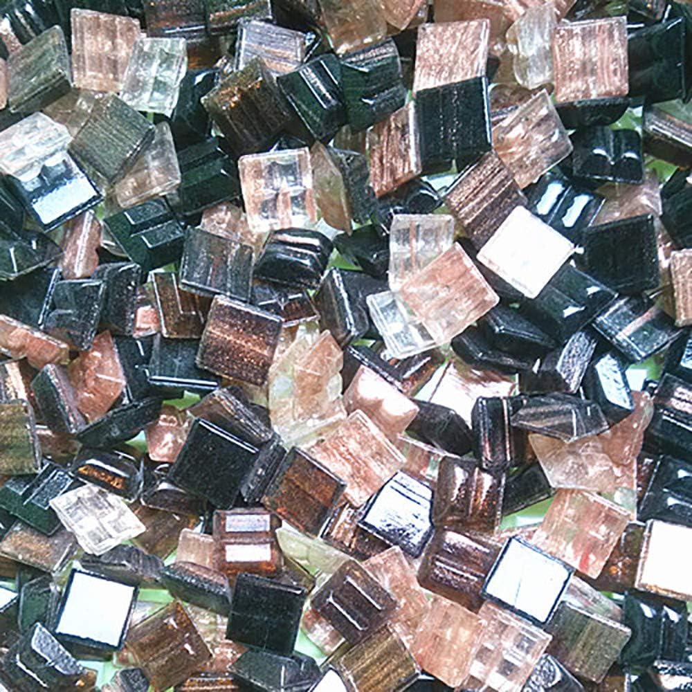 Rancheng Square Mosaic Tile Assortment Colored Mosaic Tiles Glass Pieces Set DIY Making Art Craft Accessory