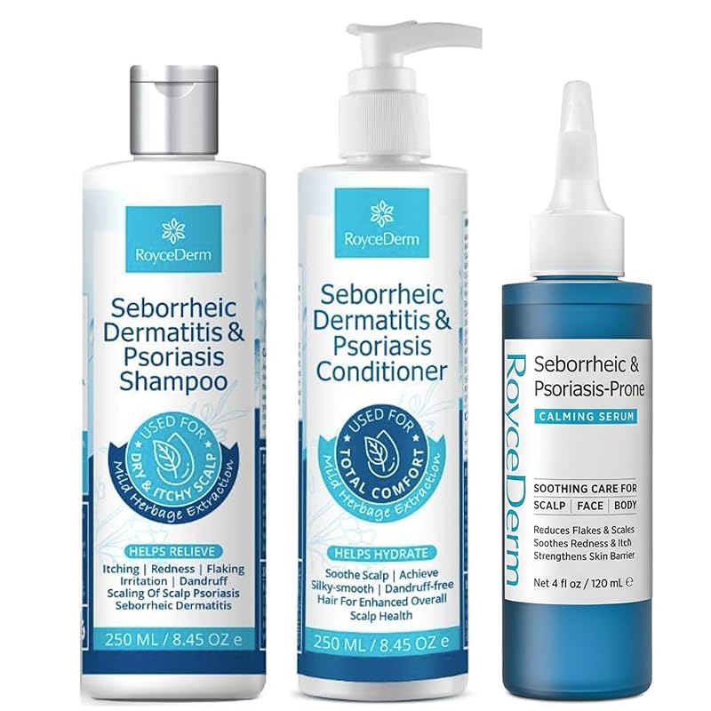 Roycederm Conjunto com 3 para cuidados do couro cabeludo: shampoo, condicionador e sérum