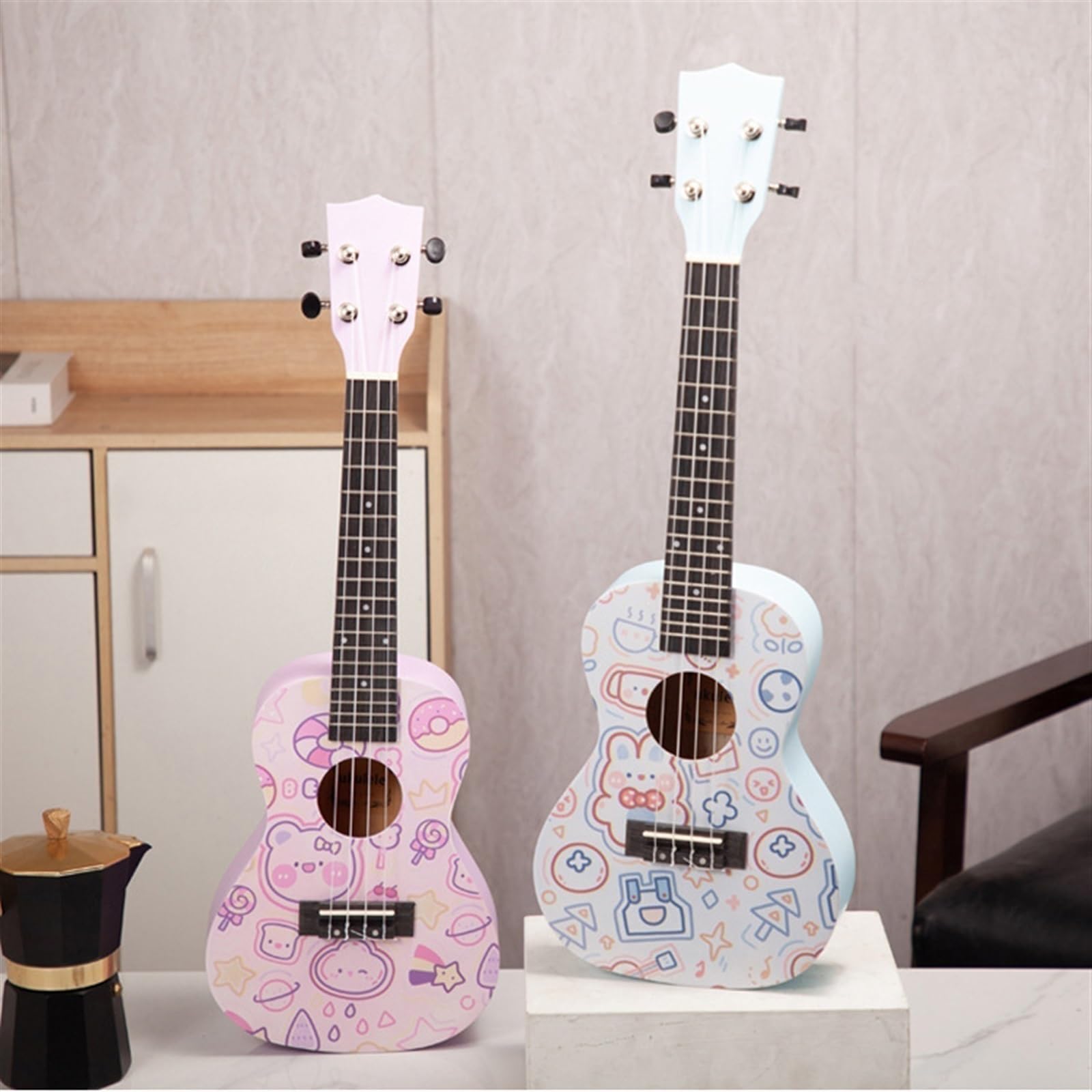Ukulele Beginner's 23-inch Playing Instrument Ukulele Guitar With Accessories(Color:Green)