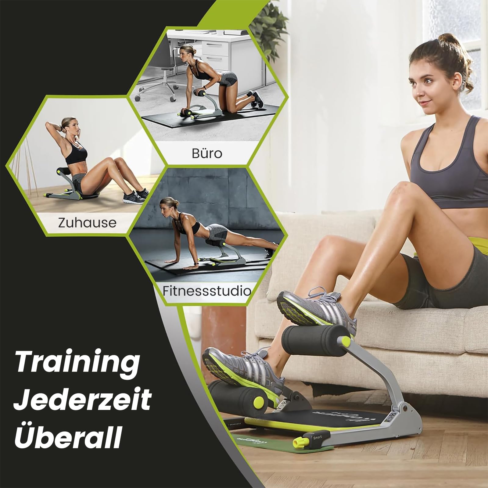Wonder Core Intelligente Bauchmuskeltrainer, Sit-Up-Bauch-Trainingsgerte, Ganzkrper-Workout-Maschine fr Heim-Fitnessstudio
