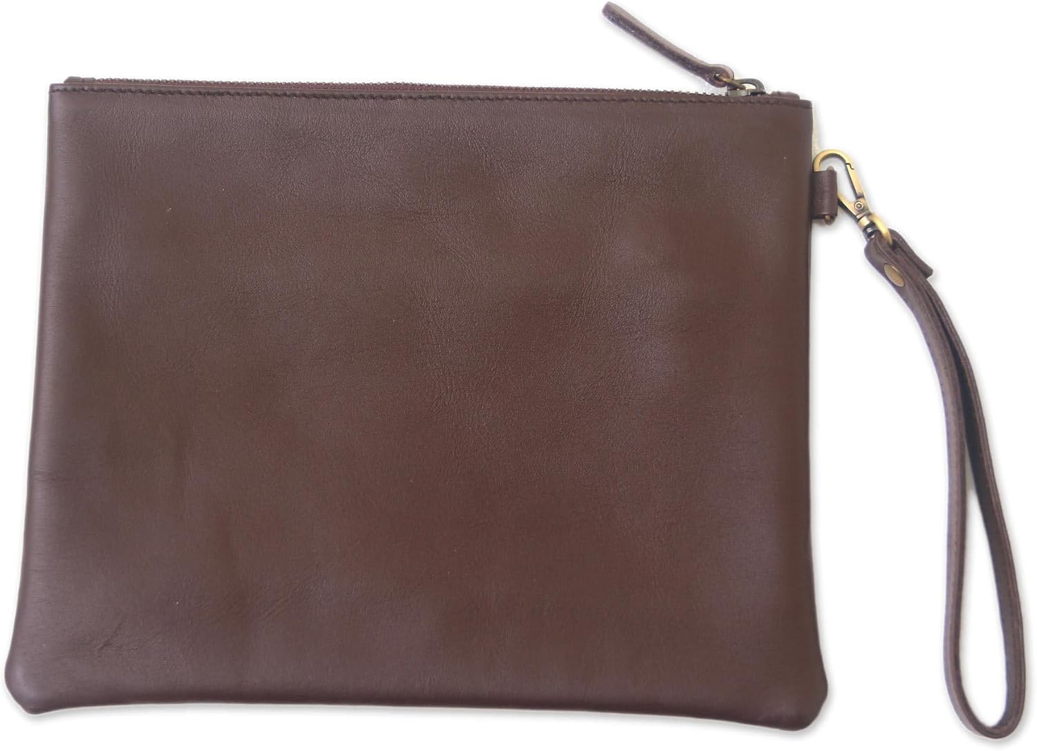 NOVICA Artisan Handmade Leather Wristlet Simple in Espresso from Java Handbags Brown Wristlets Clutches Solid Indonesia ' Espresso Simplicity'