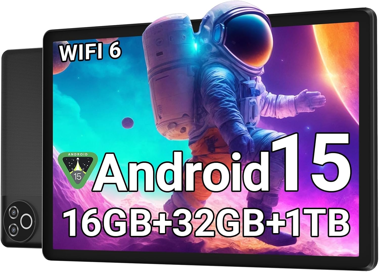 Evermyth Android 15 10 Inch Tablet: 16GB RAM 32GB ROM 1TB Expandable, WiFi 6 BT 5.4, HD IPS, 8H Battery for Kids Adults Streaming 2026
