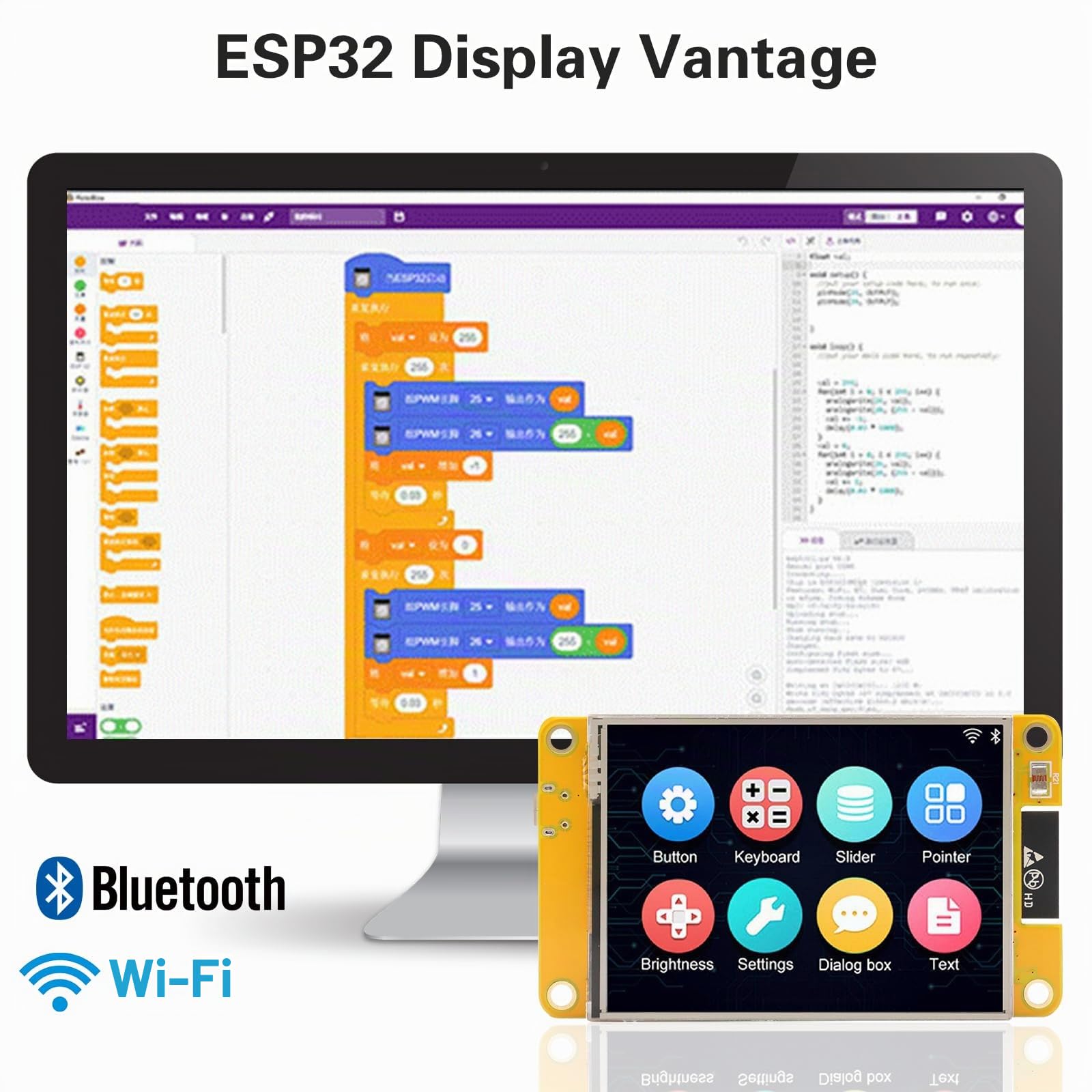 ESP32 Écran ESP32 Ecran Tactile Board avec WiFi Bluetooth 2,8" 240 x 320 Écran ESP Intelligent Module Ecran TFT ESP Tactile Connectivité IoT Haut débit Compatible avec Arduino/LVGL(2 Pcs)