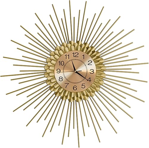 Miniatura 4 de Wall Clock No-Ticking Silent Wall Clocks,Modern Metal Sunburst Decoration Wall Clock for Living Room Cafe Restaurant Wall Watches Clock,Silver,70CM