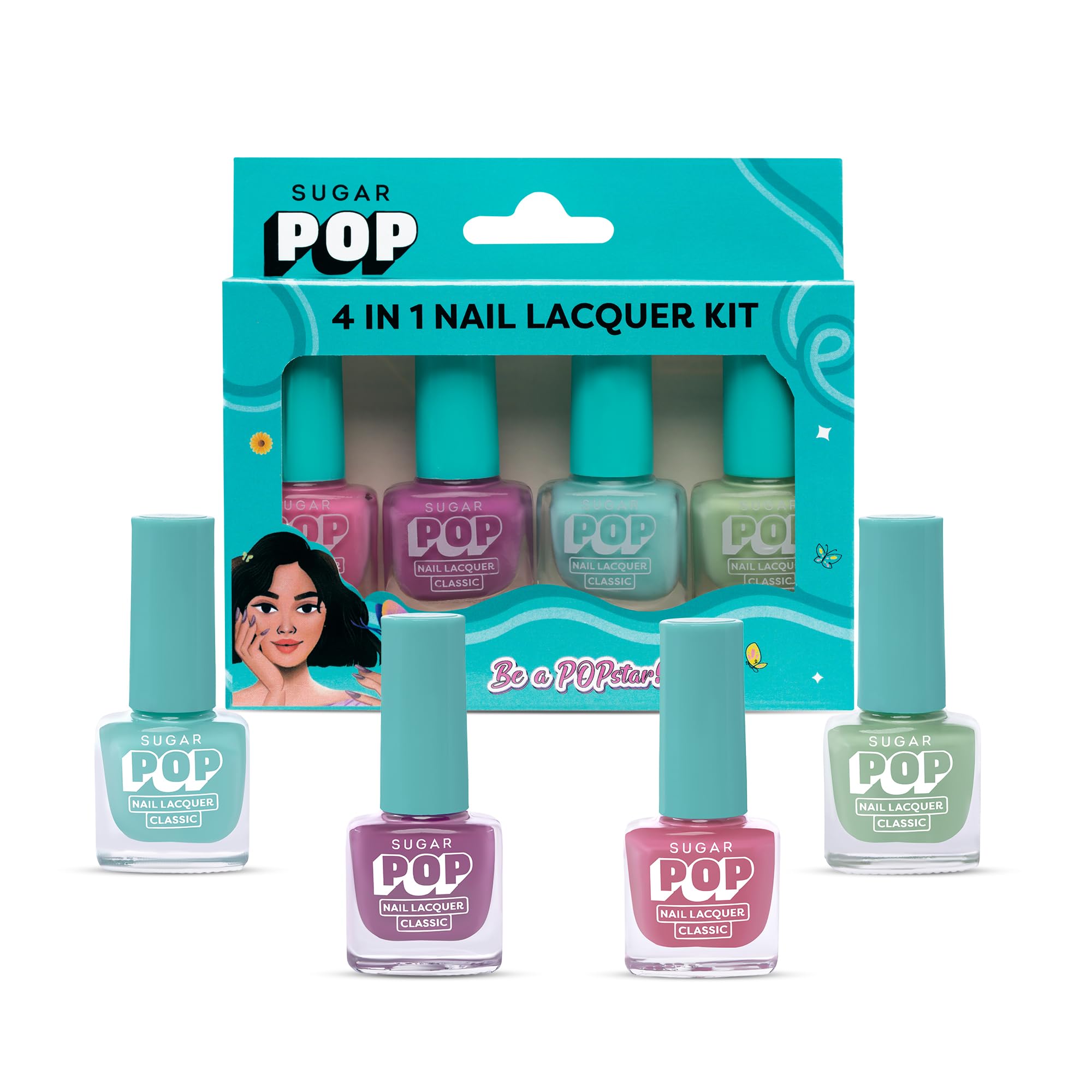 SUGAR POP 4 in 1 Nail Lacquer Kit- 04 Pastel Paradise