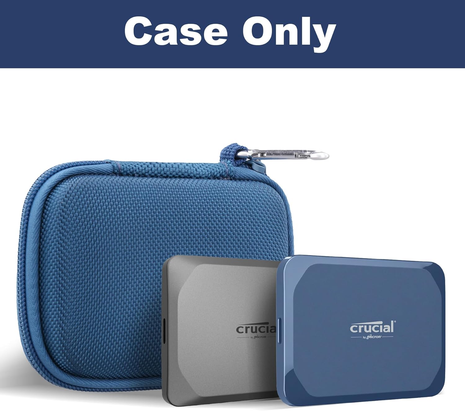 Aenllosi for Crucial X10 / X9 / X9 Pro / X10 Pro 1TB/2TB/4TB/8TB Portable SSD Hard Case,USB 3.2 External Solid State Drive & USB Cable Organizer, Blue (Case Only)