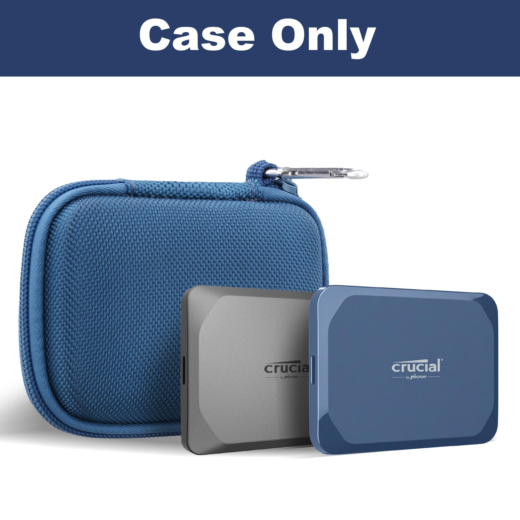 Aenllosi per Crucial X10/X10 Pro/X9/X9 Pro 1TB/2TB/4TB SSD Portatile, Custodia Protettiva per Unità USB Crucial, Organizzatore per SSD Esterni, Blu (Solo Custodia)