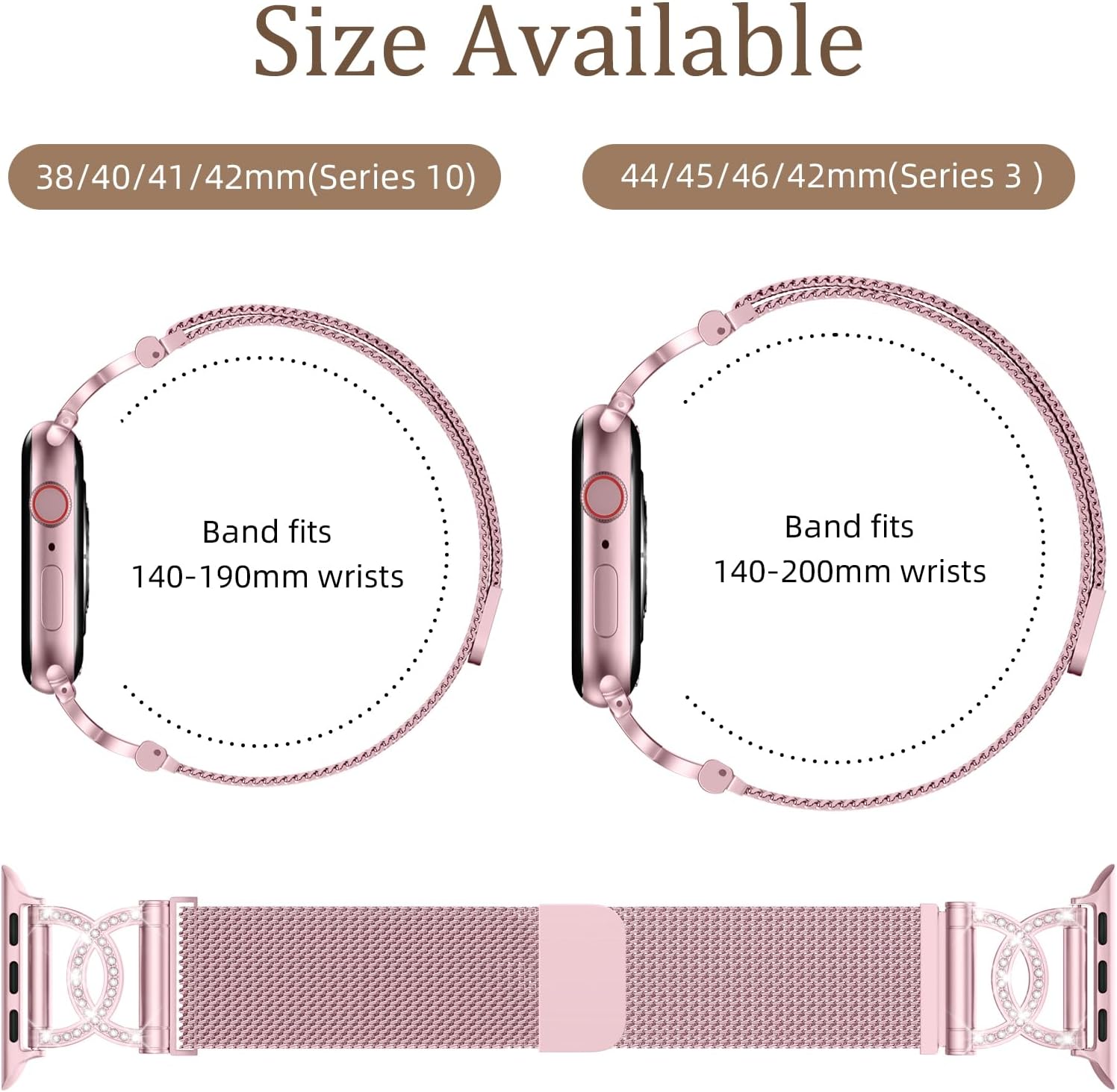 Zedoli Metal Milanese Loop Compatible with Apple Watch Band for Women 40mm 41mm 42mm 44mm 45mm 46mm 38mm, Magnetic Stainless Steel Mesh Strap with DC-Shape for iWatch Series 11 10 9 8 7 6 5 4 3 2 1 SE - Image 5