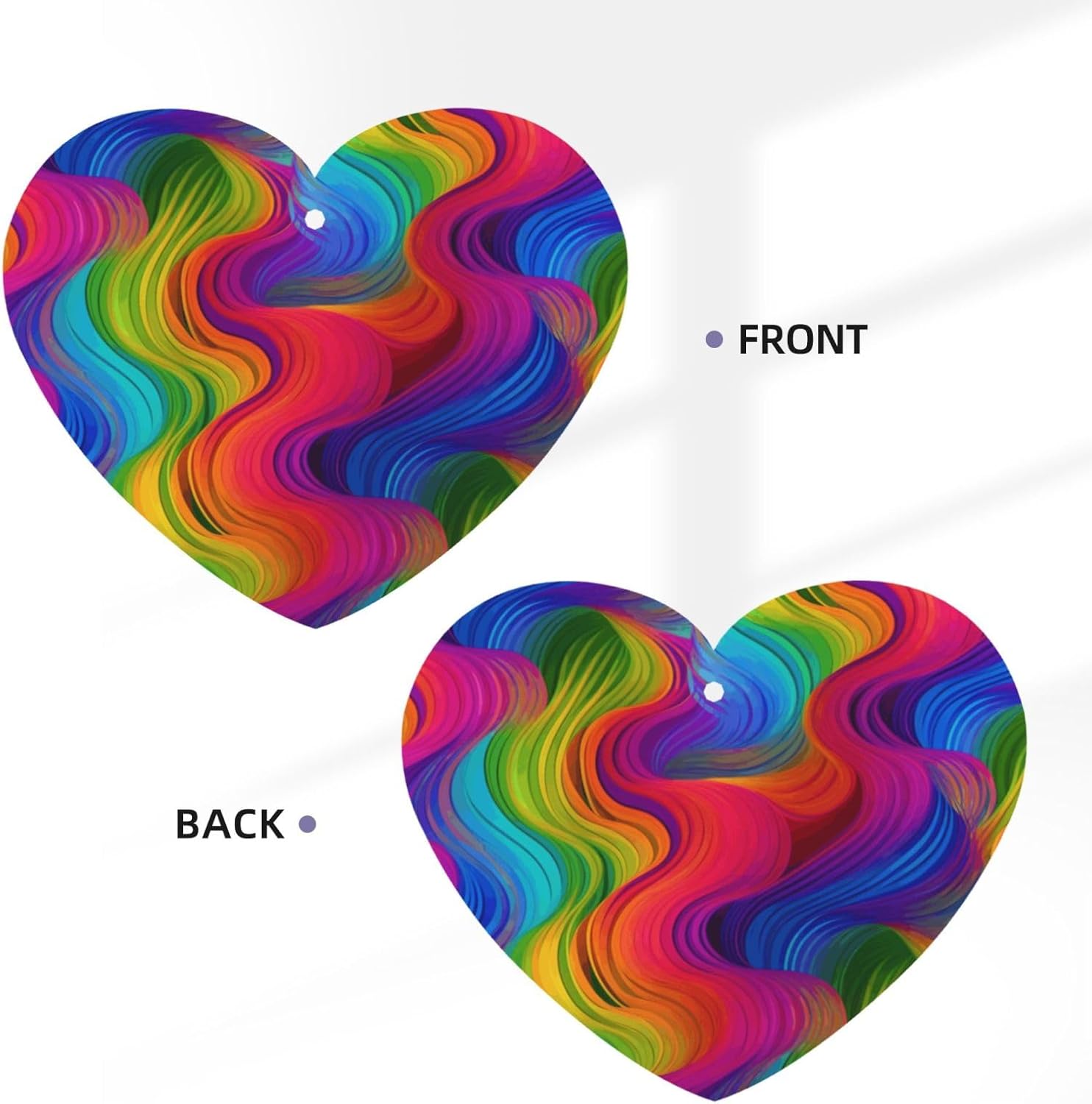 Car Air Freshener 24 PCS Rainbow Hanging Car Air Fresheners Auto Interior Decor Card Freshener Strong Scented Card Lavender Cars Scents for Office Bedroom Close Drawer Heart Shape