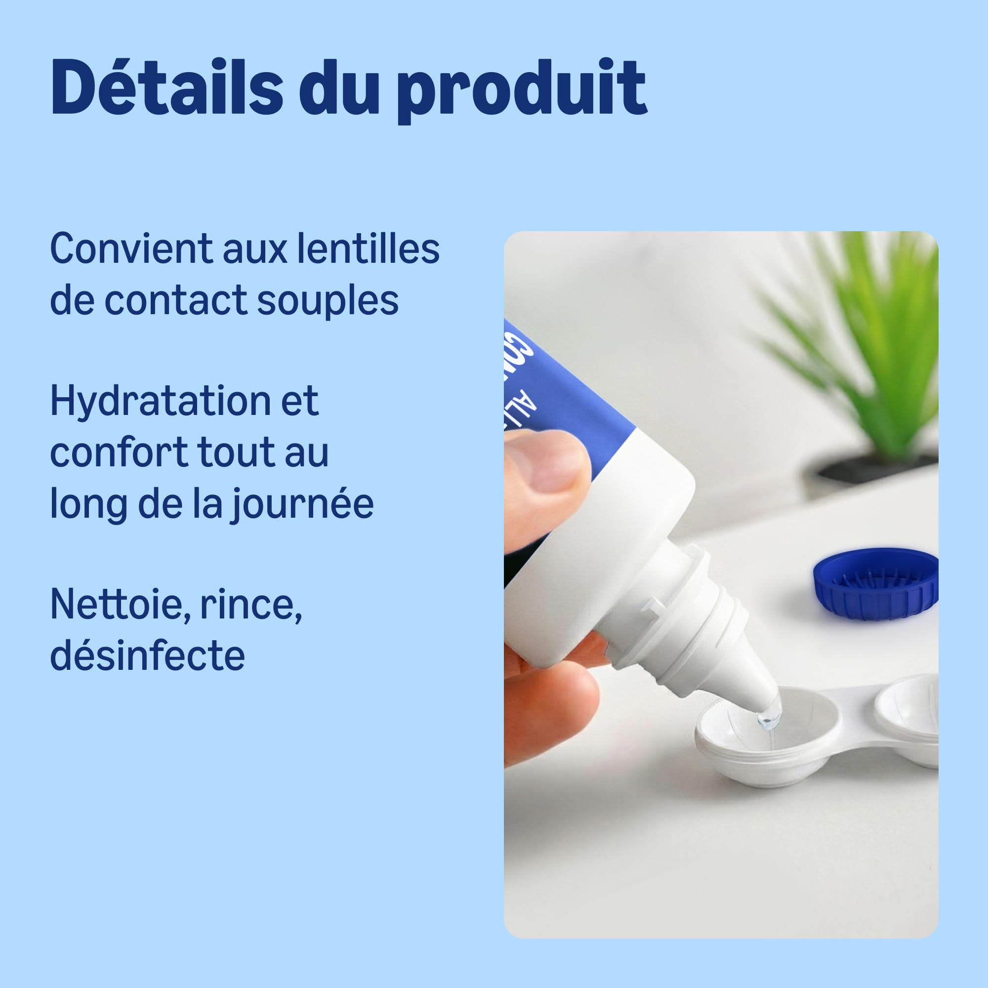 Healthcare by Amazon Solution tout-en-un pour lentilles de contact souples, 3 x 360ml, (Anciennement une marque Amazon Basic Care, L'emballage peut différer)