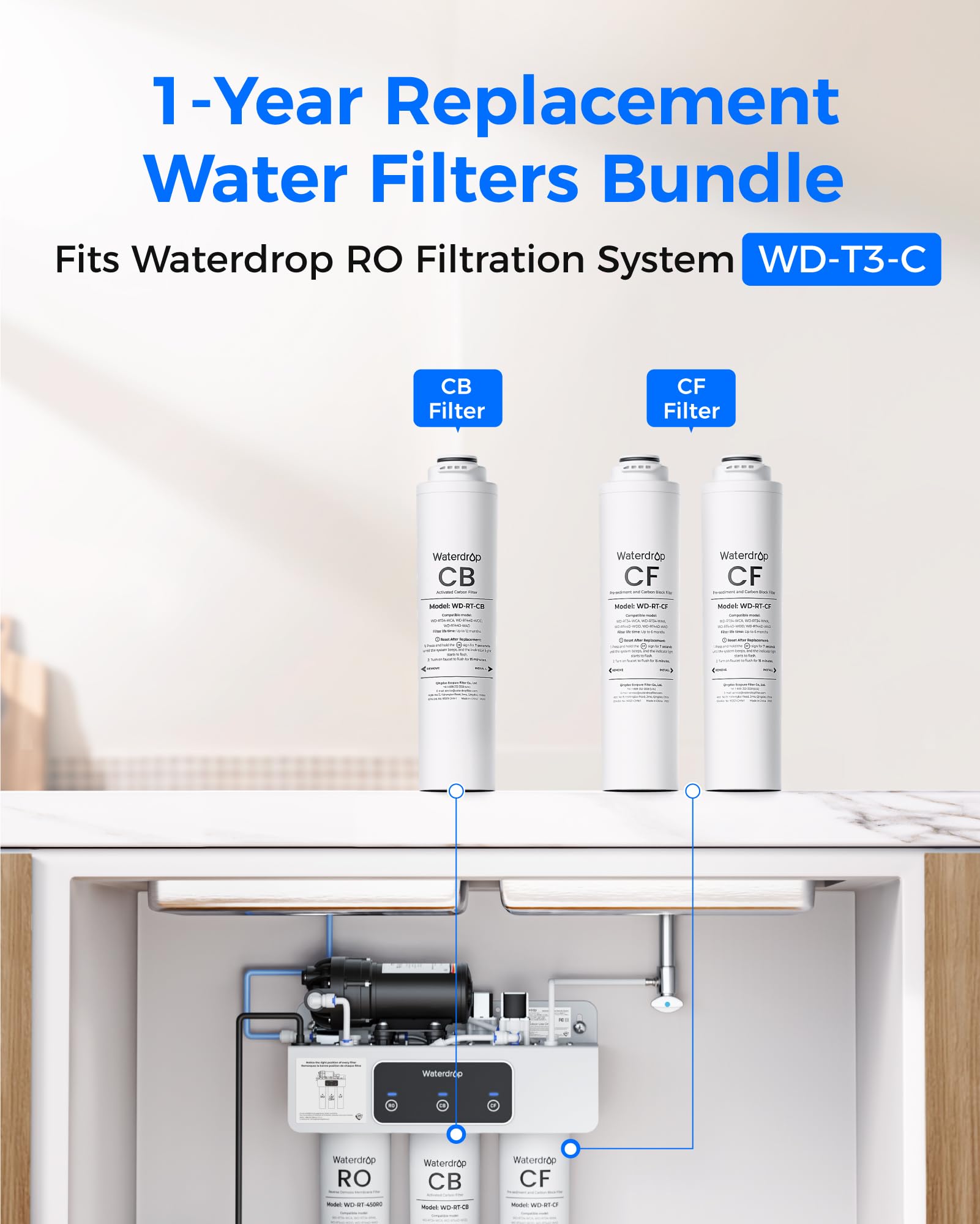 Waterdrop RT-2CFCB Filterset für T3-C Tankloses RO-System